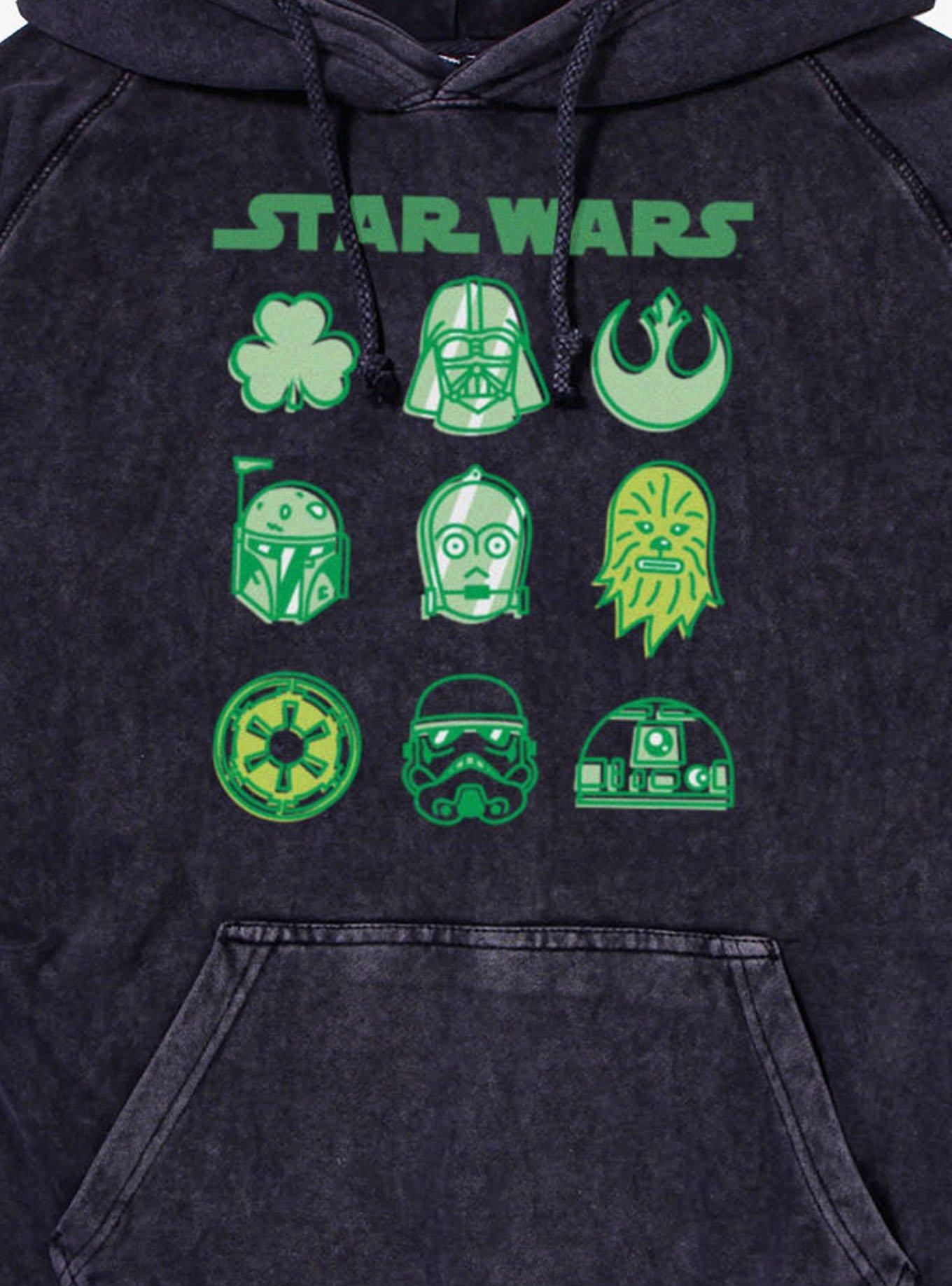 Star Wars St. Patrick's Lucky Character Icons Mineral Wash Hoodie