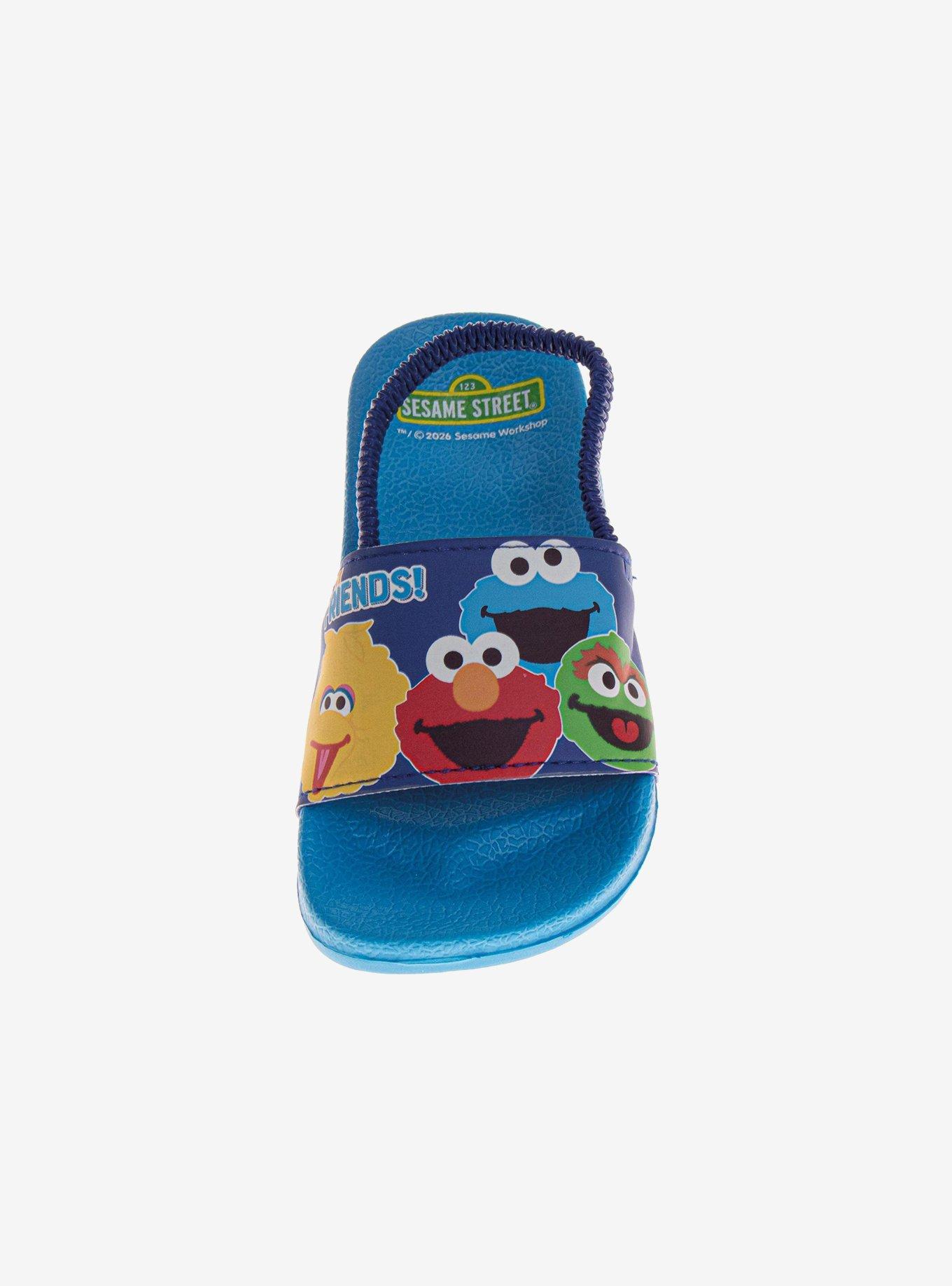 Sesame Street Characters Blue Slip-On Toddler & Little Kid Slide Sandals, BLUE, alternate - view 4