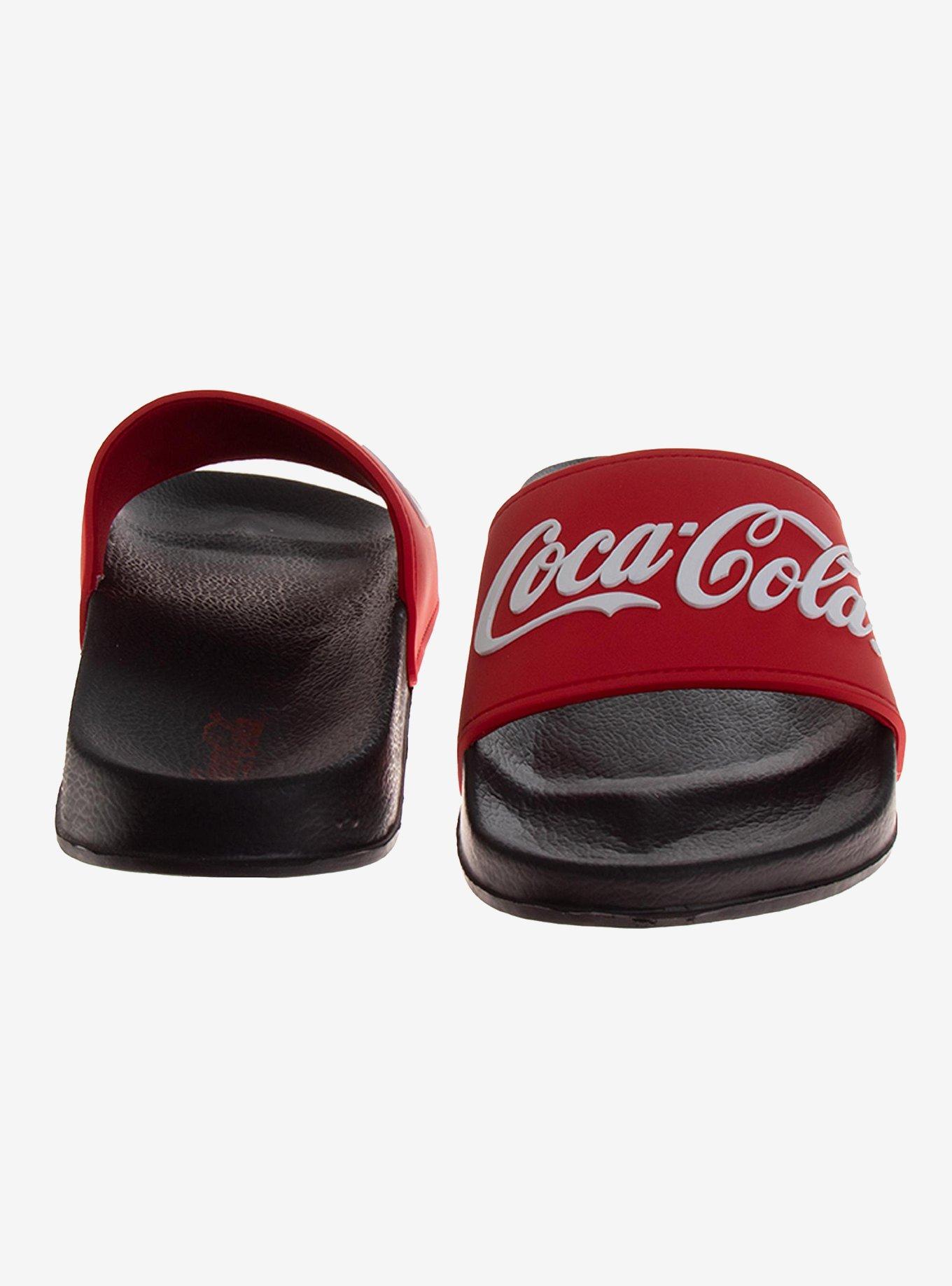 Coca-Cola Classic Logo Cozy Softlined Men Sandals, RED, alternate