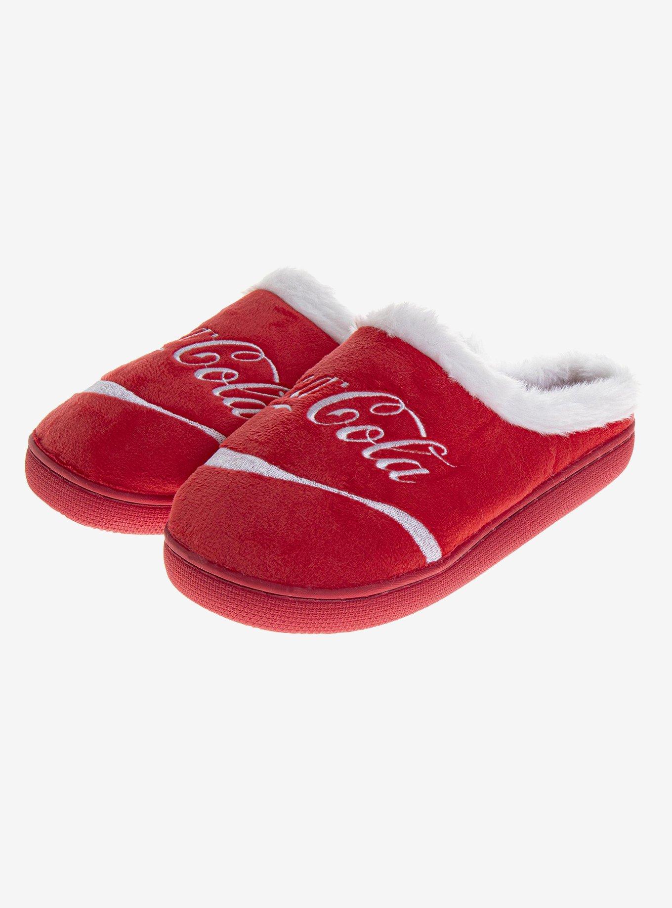 Coca-Cola Classic Script Cozy Softlined Men Slippers, RED, alternate