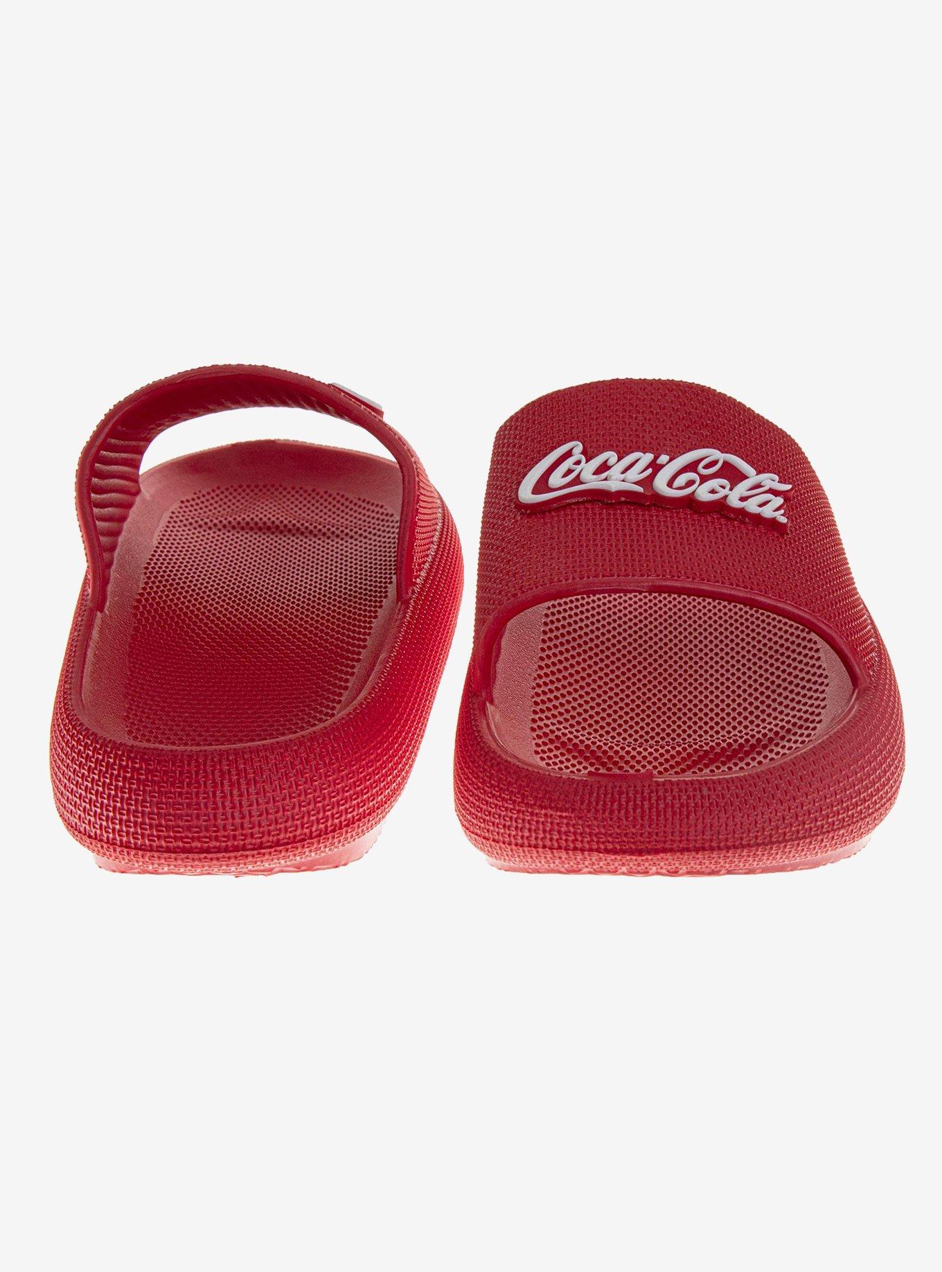 Coca-Cola Classic Script Pillow Dual Size Slides Men Sandals, RED, alternate