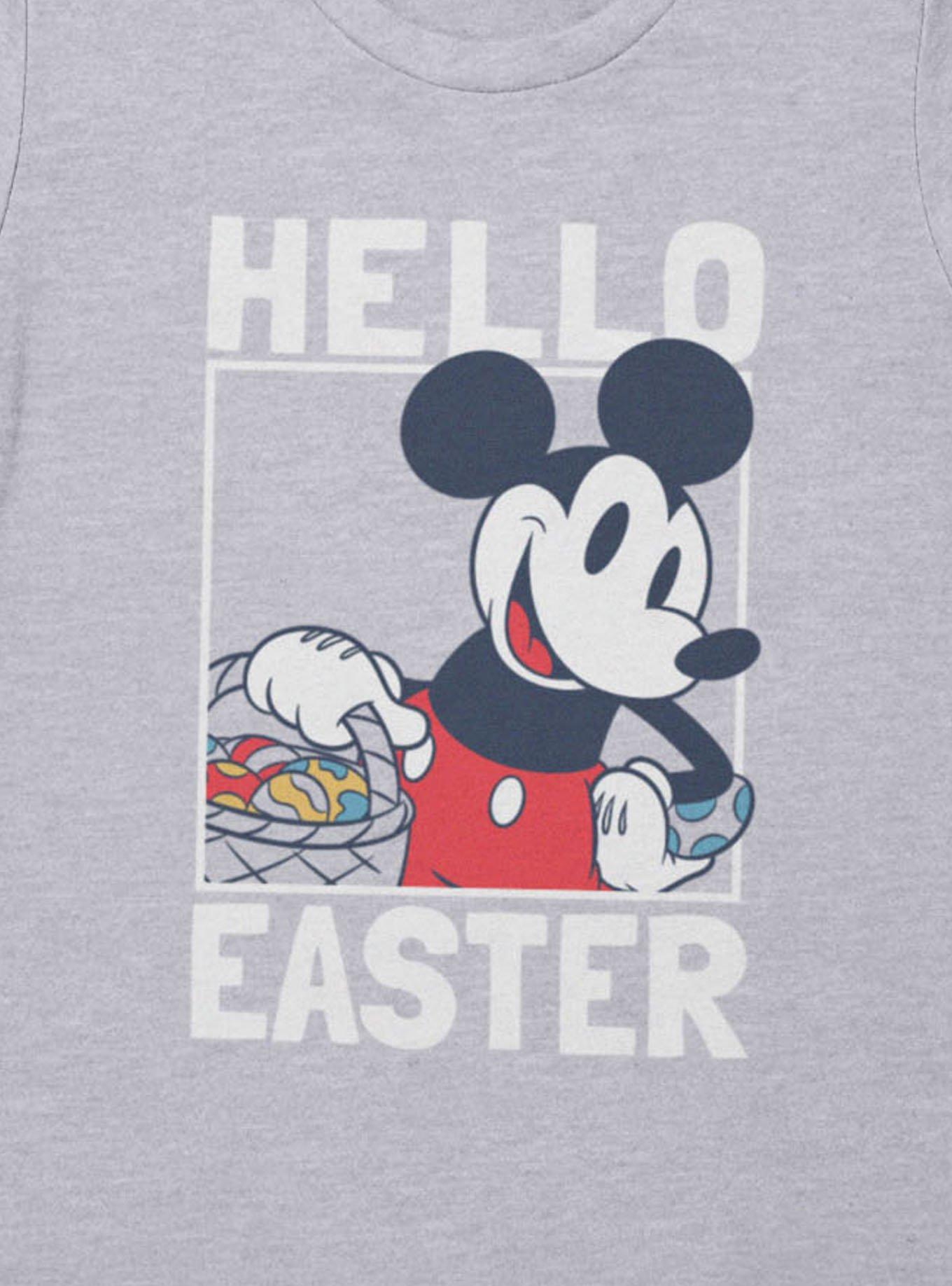 Disney Mickey Mouse Hello Easter Egg Basket Womens T-Shirt