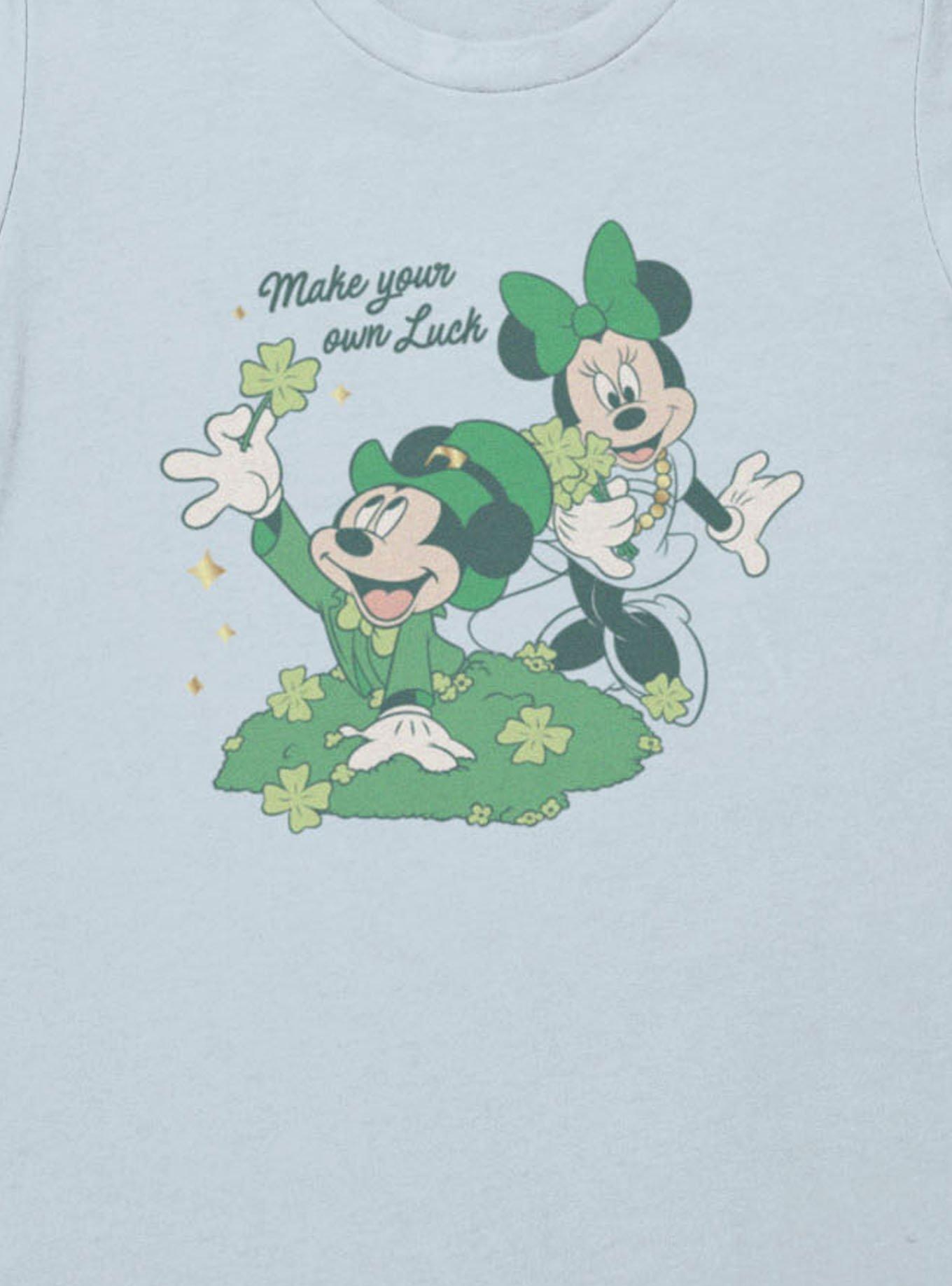 Disney Mickey Mouse And Minnie Mouse St. Patrick's Make Your Own Luck Womens T-Shirt, , hi-res