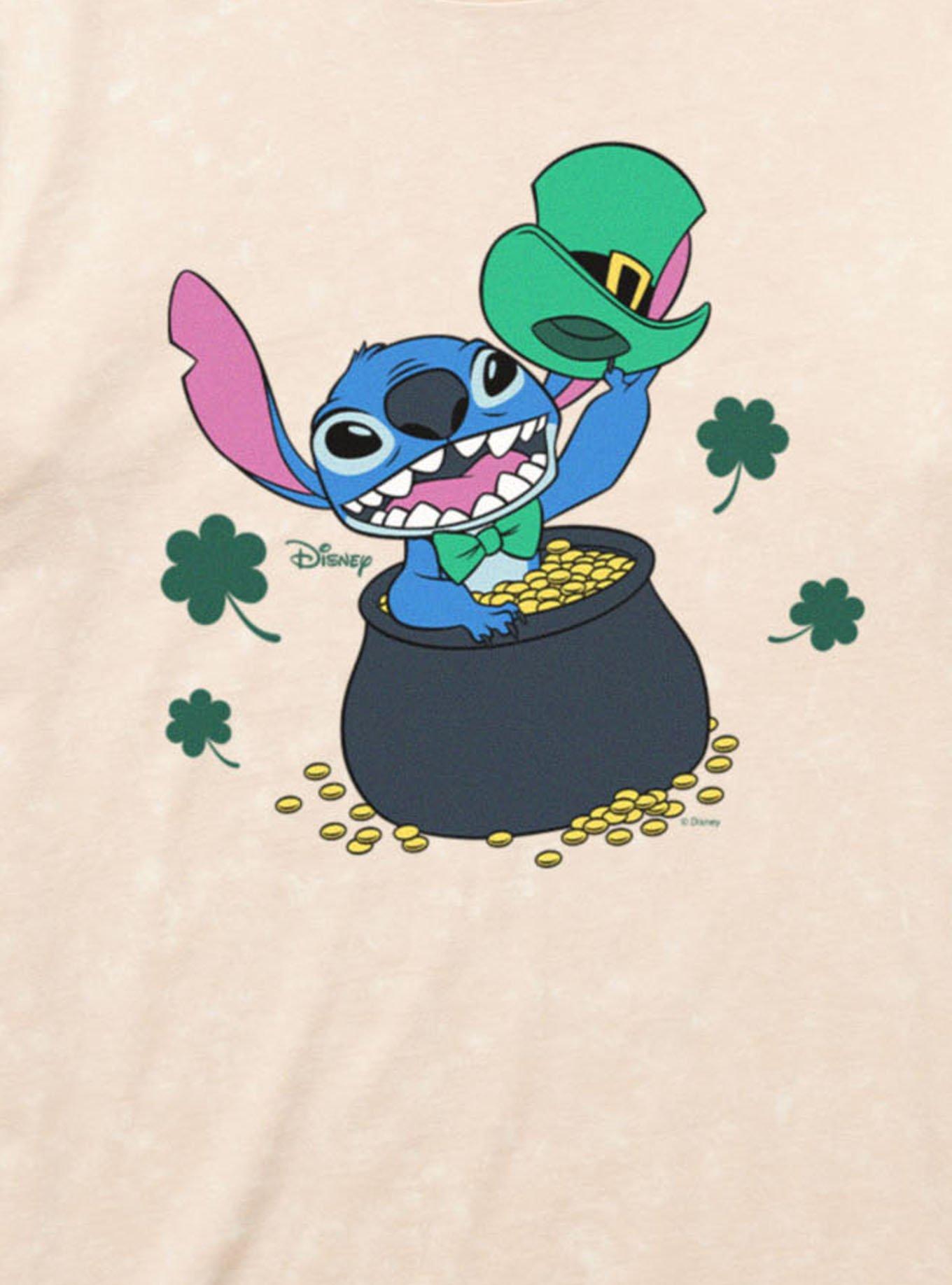 Disney Lilo And Stitch St. Patrick's Pot Of Gold Mineral Wash T-Shirt, , hi-res