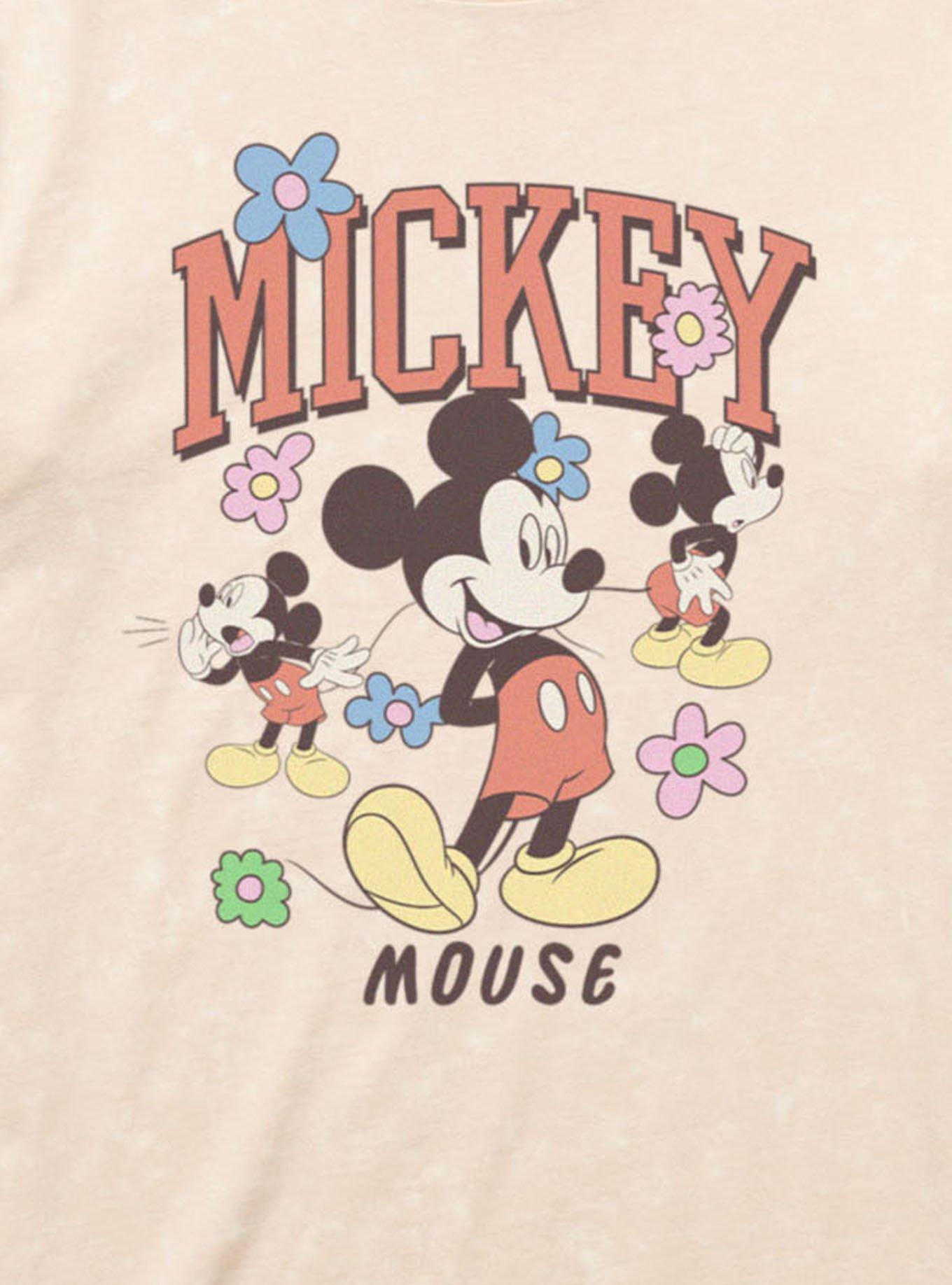 Disney Mickey Mouse Flower Collage Mineral Wash T-Shirt, NATURAL MINERAL WASH, alternate - view 2