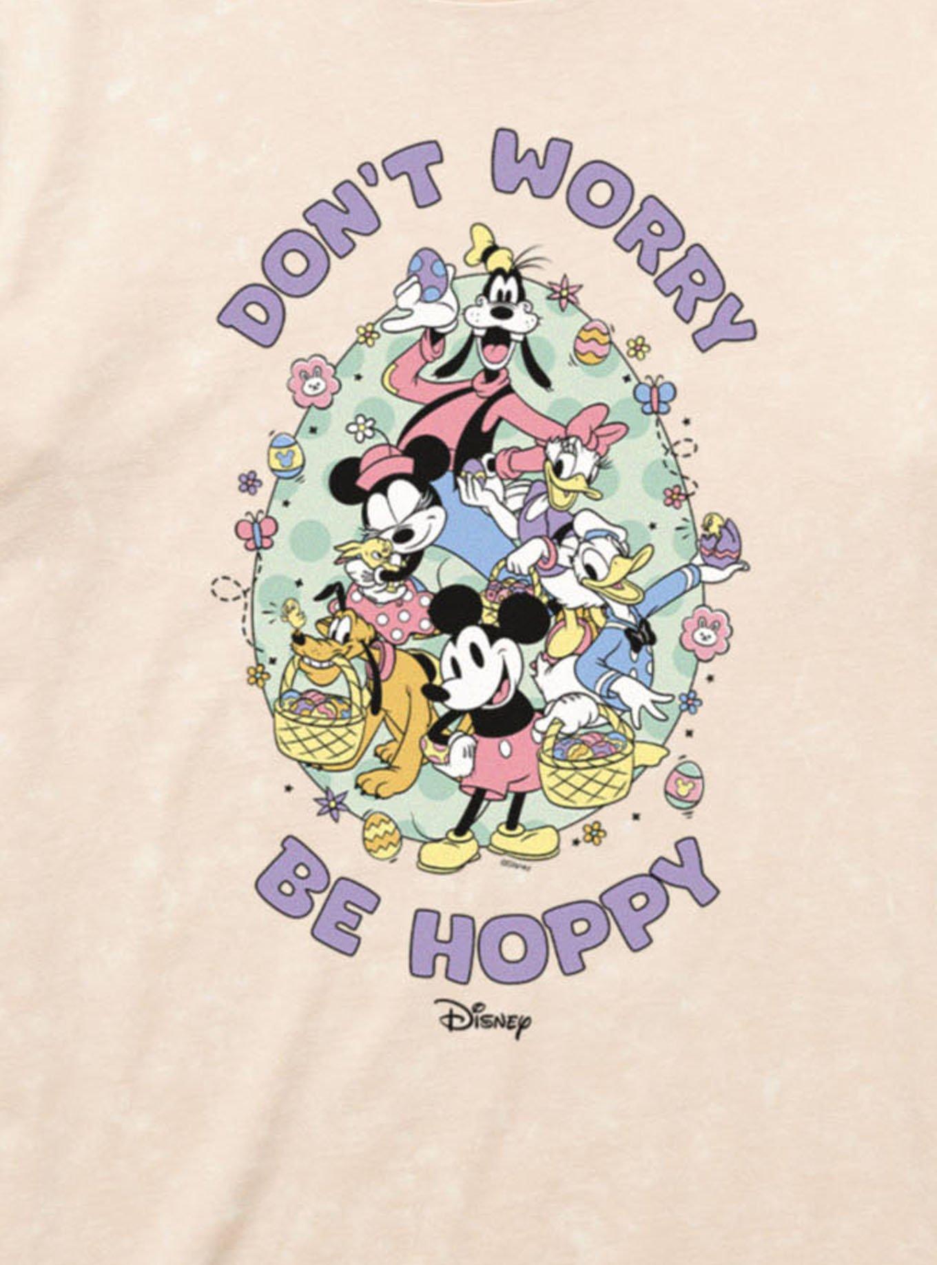 Disney Mickey Mouse And Friends Don't Worry Be Hoppy Easter Mineral Wash T-Shirt, , hi-res