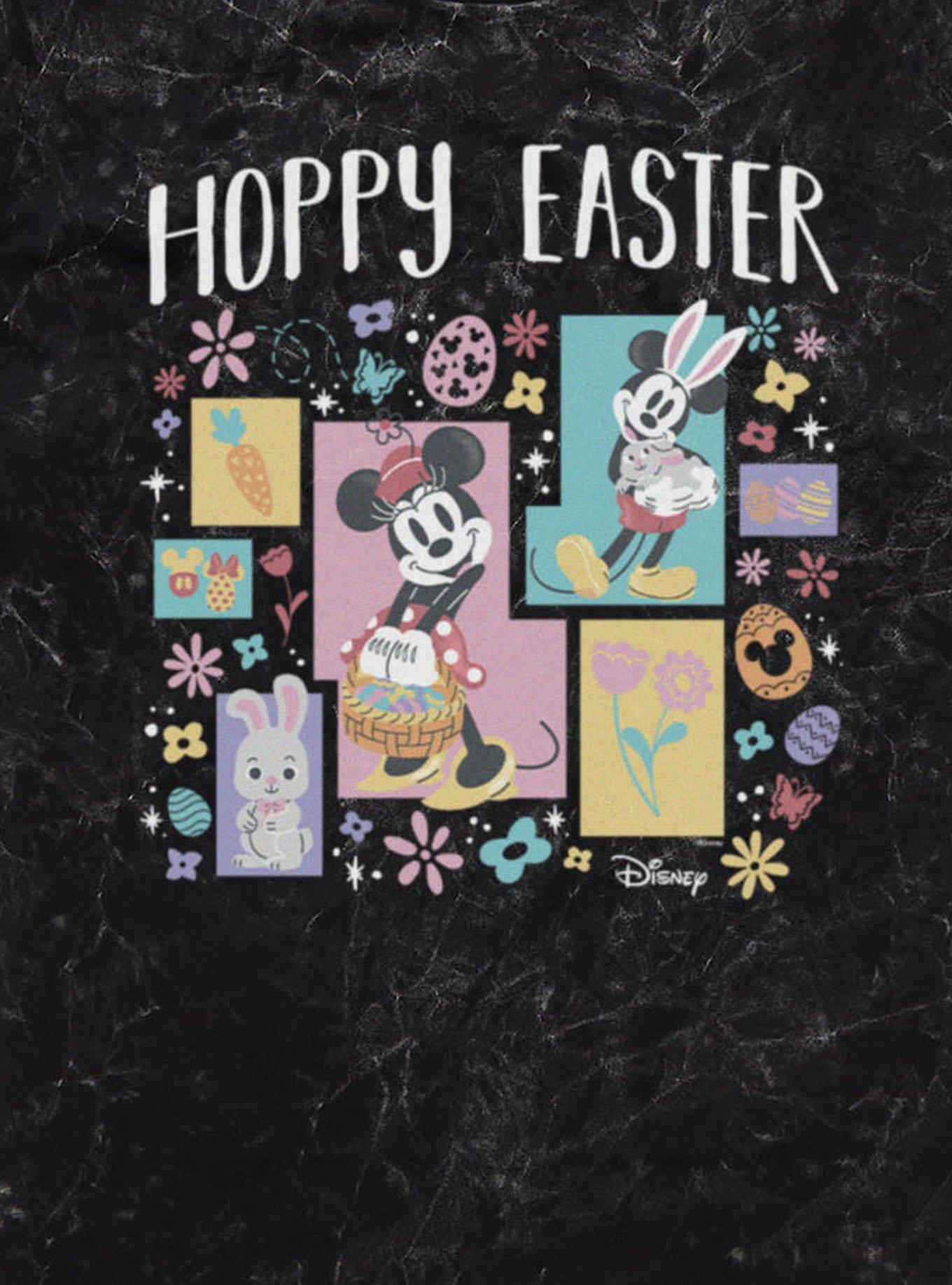 Disney Mickey Mouse And Minnie Mouse Hoppy Easter Blocks Mineral Wash T-Shirt, , hi-res