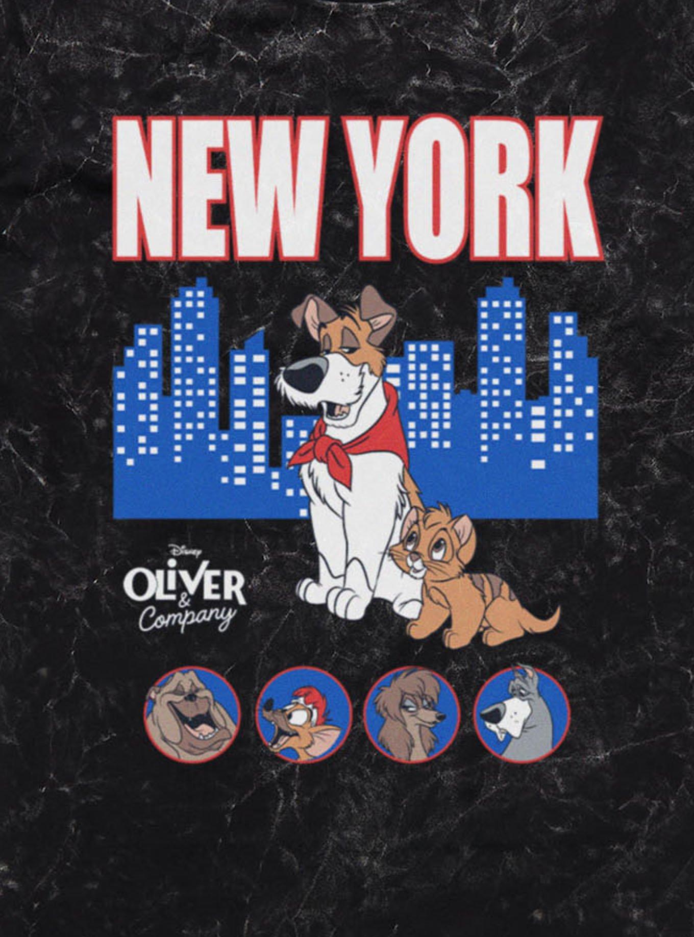 Disney Oliver & Company New York Skyline Characters Mineral Wash T-Shirt