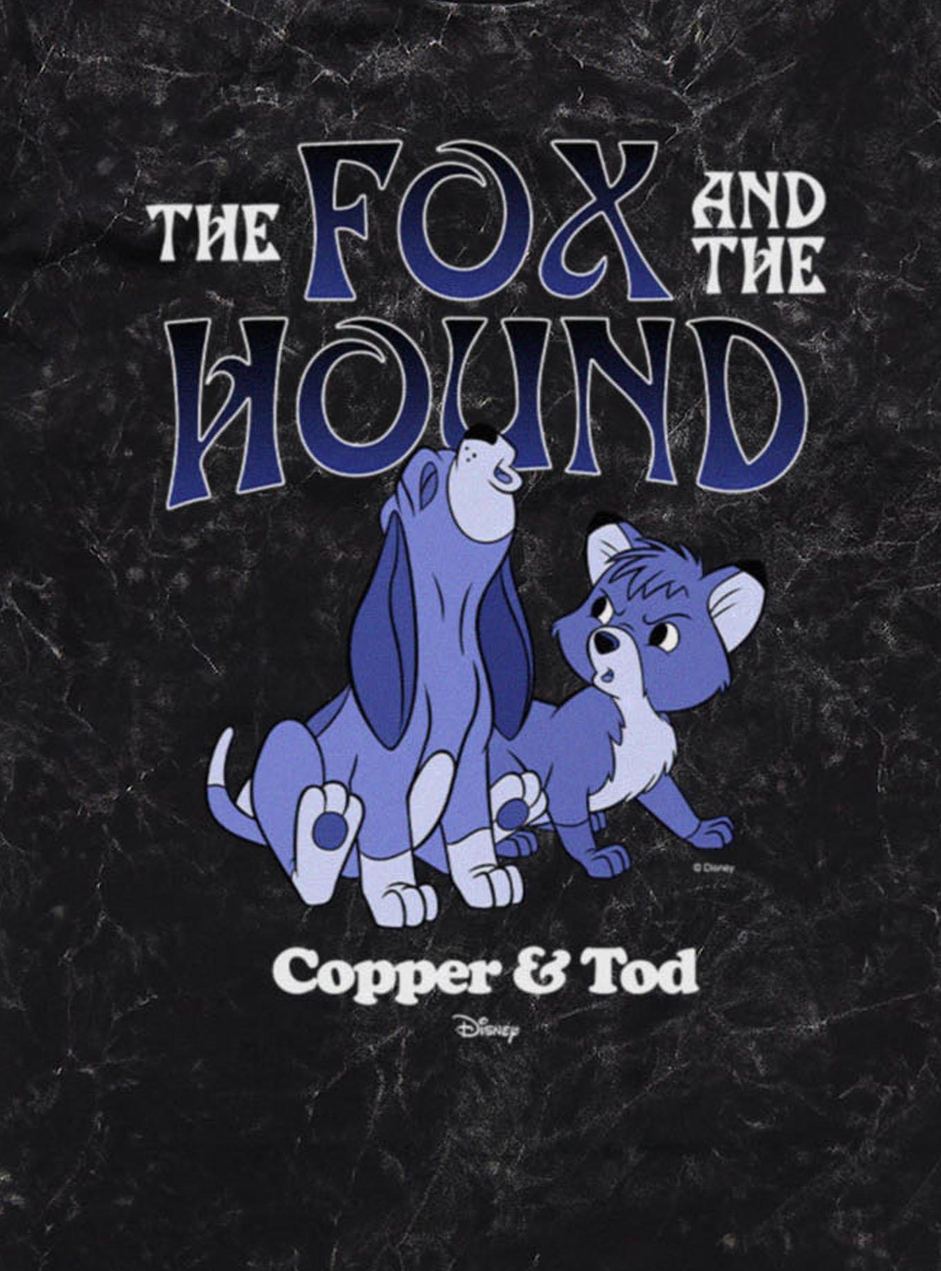 Disney The Fox And Hound Howling Blue Copper & Tod Mineral Wash T-Shirt