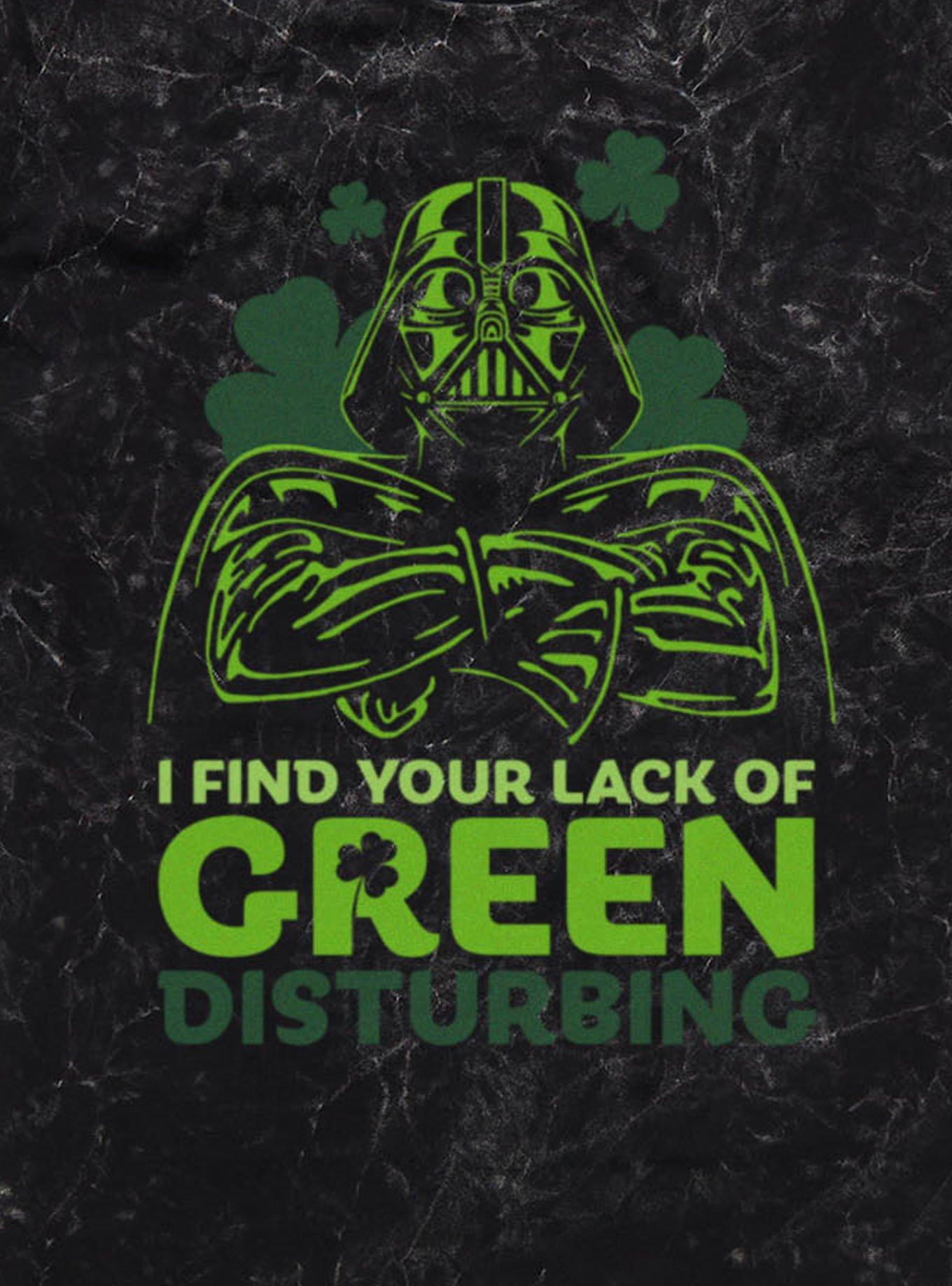 Star Wars Darth Vader St. Patrick's Your Lack Of Green Disturbing Mineral Wash T-Shirt, , hi-res