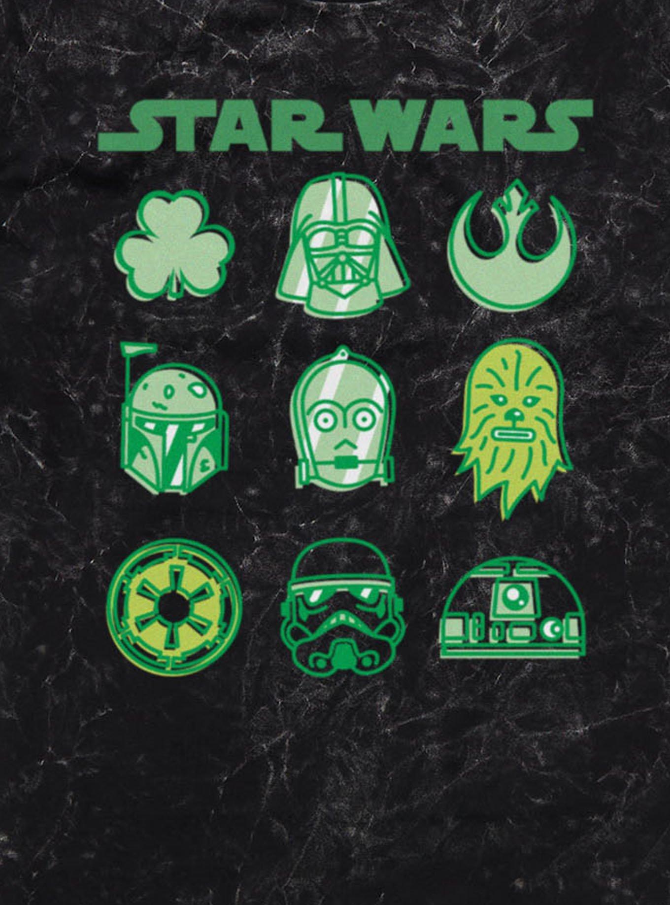 Star Wars St. Patrick's Lucky Character Icons Mineral Wash T-Shirt, , hi-res