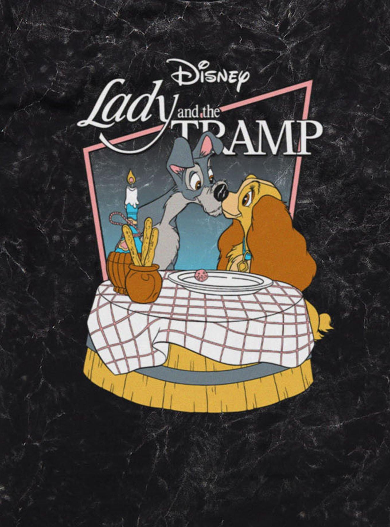 Disney Lady And The Tramp Dinner Kiss Mineral Wash T-Shirt