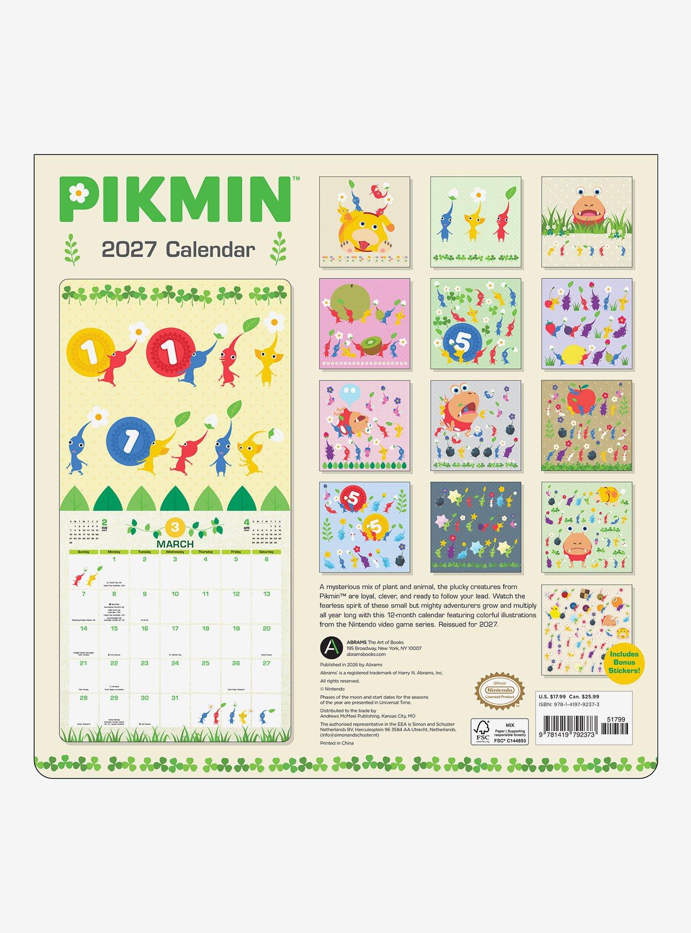 Pikmin 2027 Wall Calendar