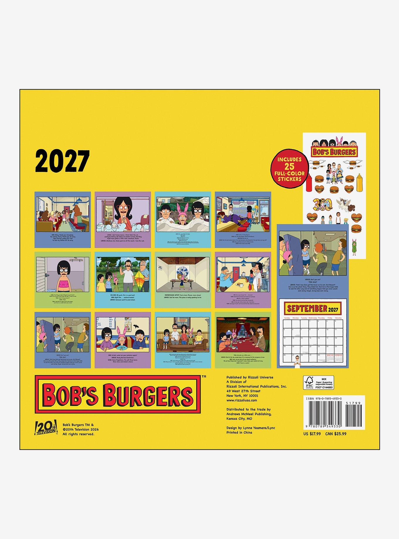 Bob's Burgers 2027 Wall Calendar