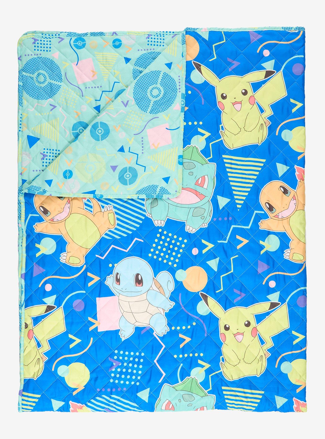 Pok&eacute;mon Characters Retro Print Reversible Quilted Throw - BoxLunch Exclusive, , hi-res