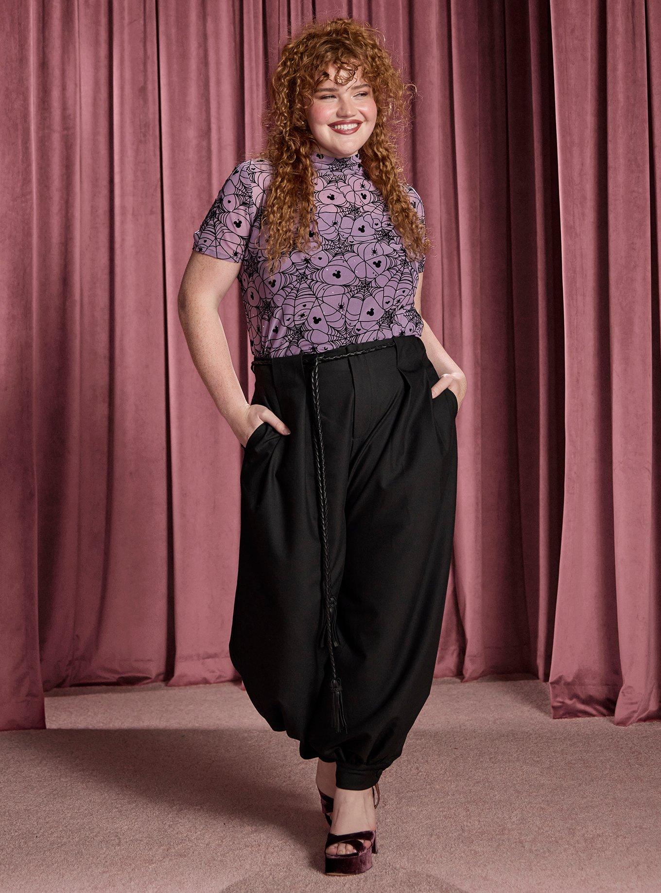 Her Universe Disney Mickey Mouse Spiderwebs Plus Size Mesh Top Her Universe Exclusive, , hi-res
