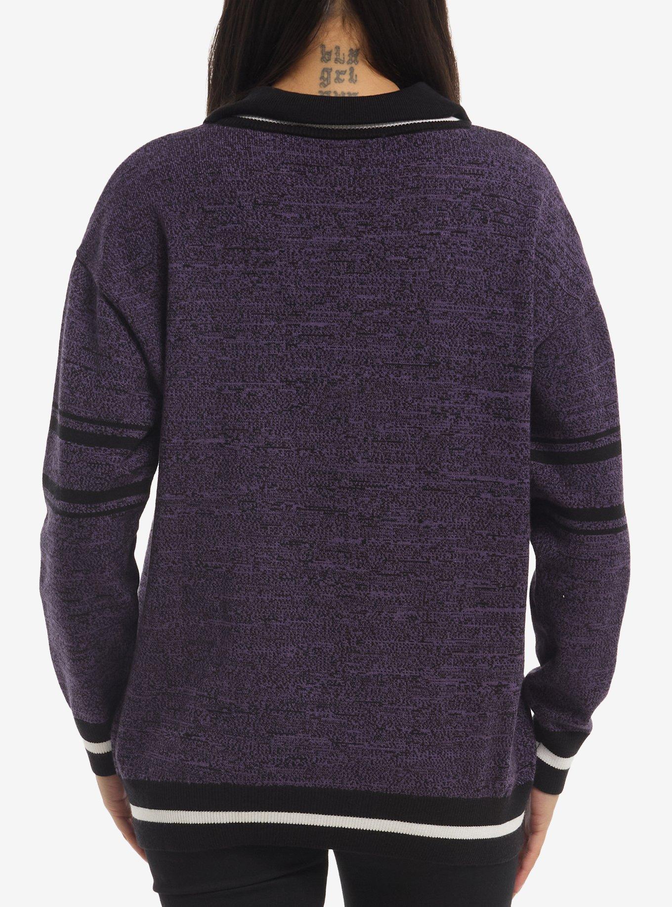 Her Universe Disney The Haunted Mansion Quarter Zip Collared Sweater Her Universe Exclusive, GREY  BLACK, alternate - view 3