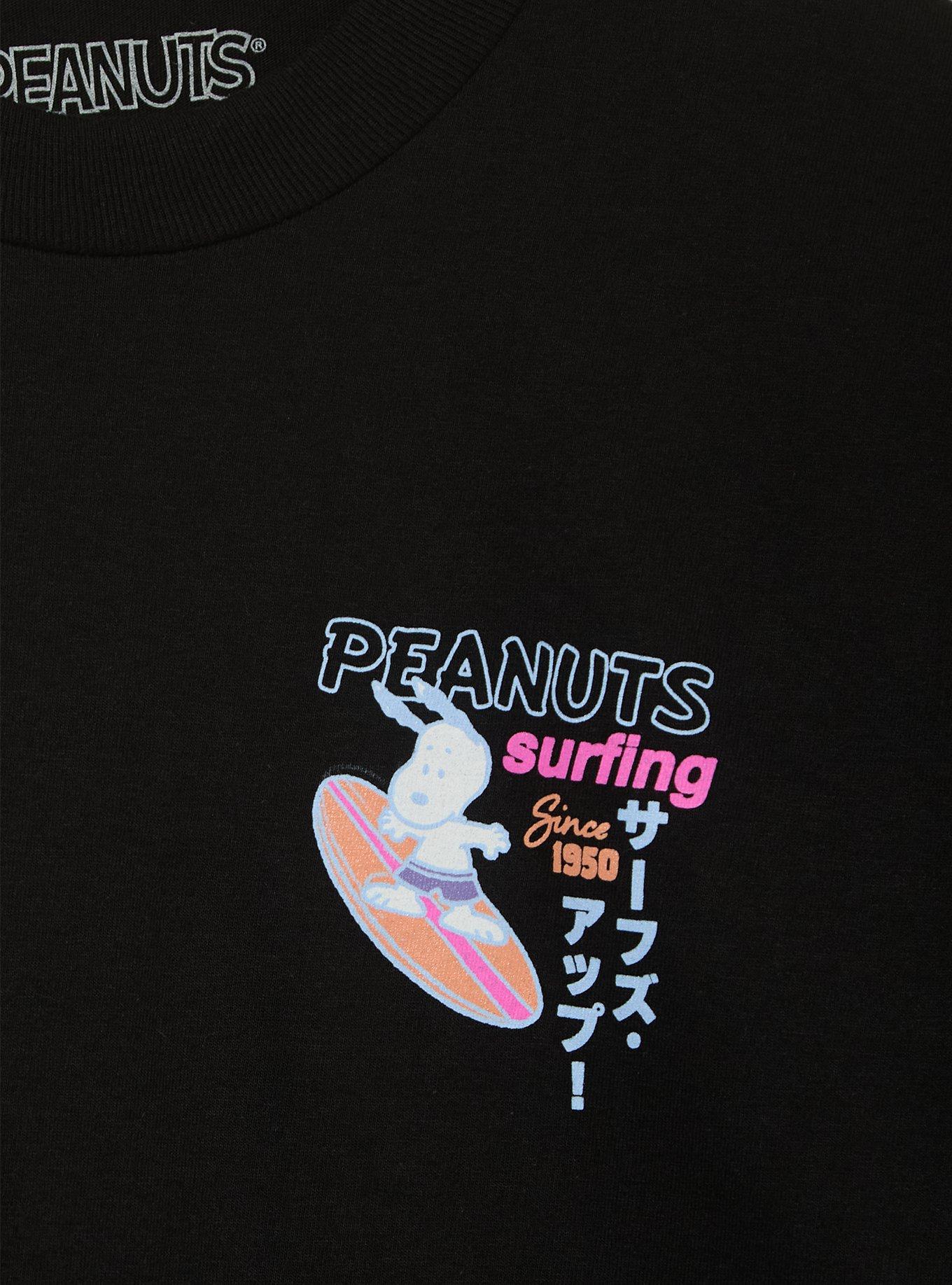 Peanuts Snoopy Surfing T-Shirt - BoxLunch Exclusive, BLACK, alternate
