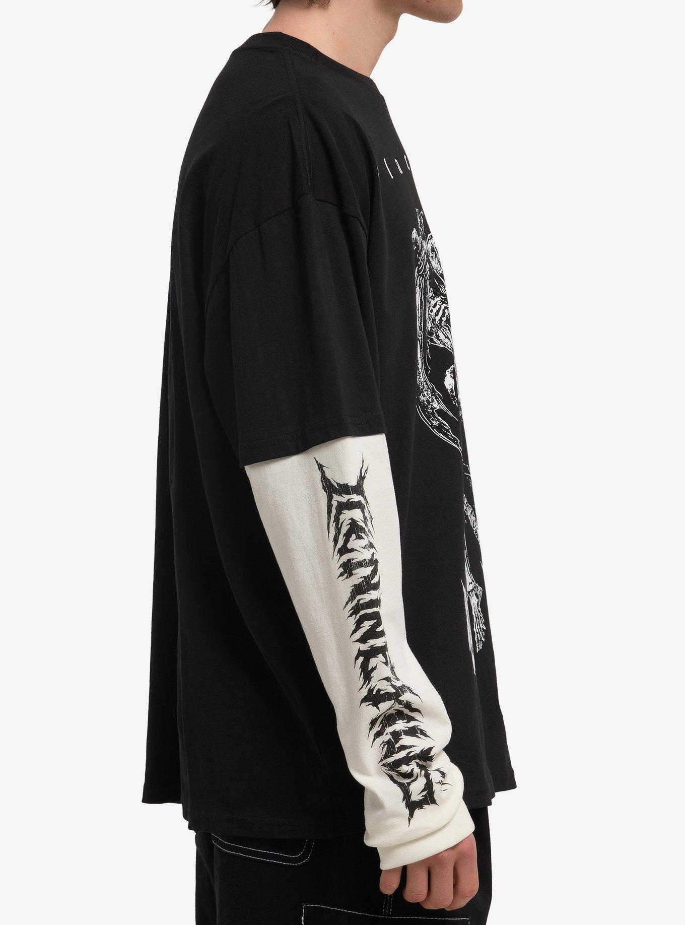 Blackcraft X Ice Nine Kills Skeleton Reaper Twofer Long-Sleeve T-Shirt, BLACK, alternate - view 4