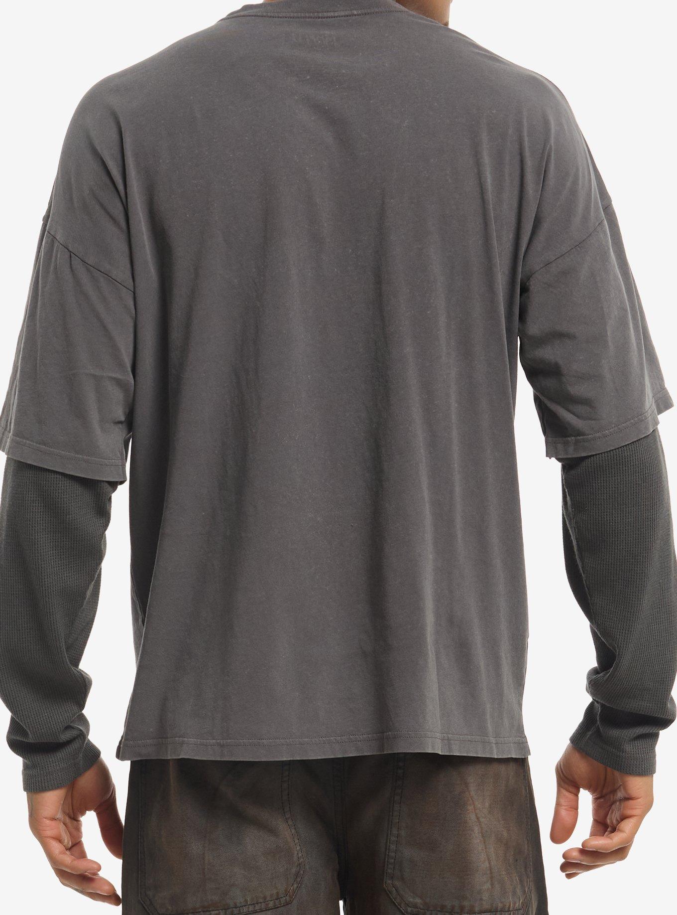 Misfits Fiend Skull Twofer Long-Sleeve T-Shirt, CHARCOAL, alternate - view 3