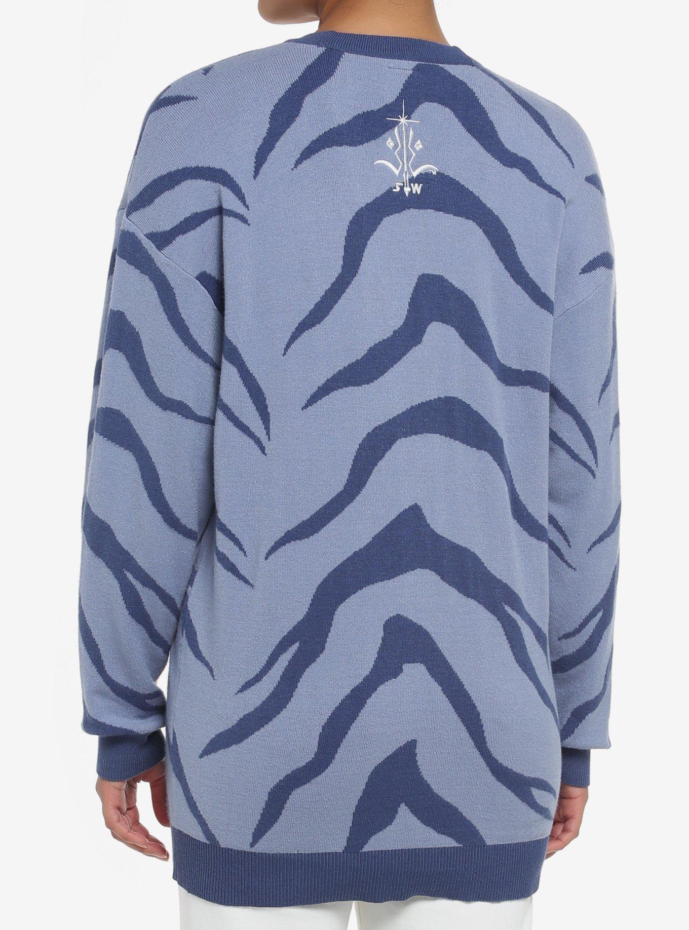 Star Wars Ahsoka Lekku Pattern Women's Cardigan, BLUE  WHITE, alternate