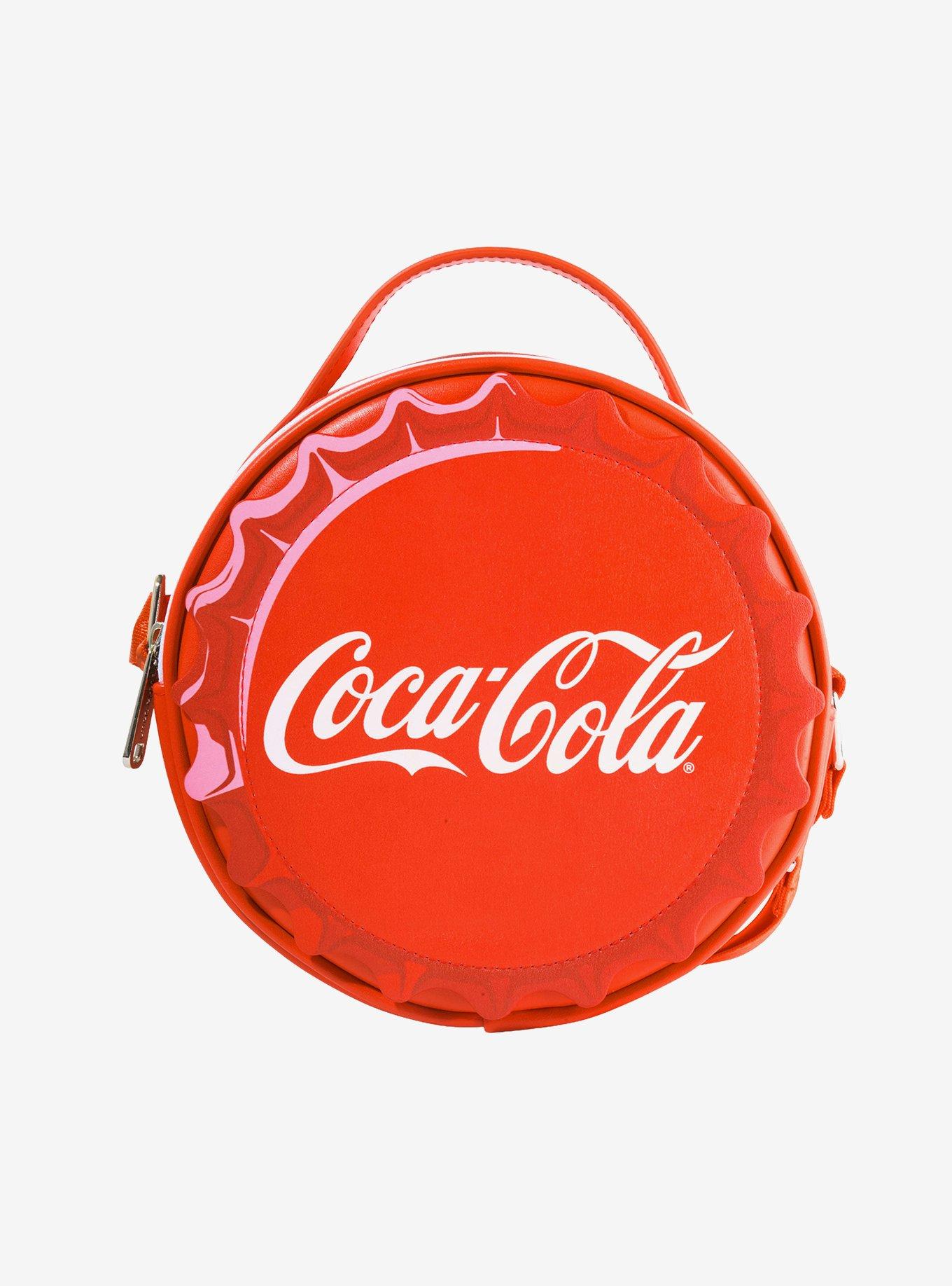 Coca-Cola Bottle Cap Applique Red Crossbody Bag, , alternate