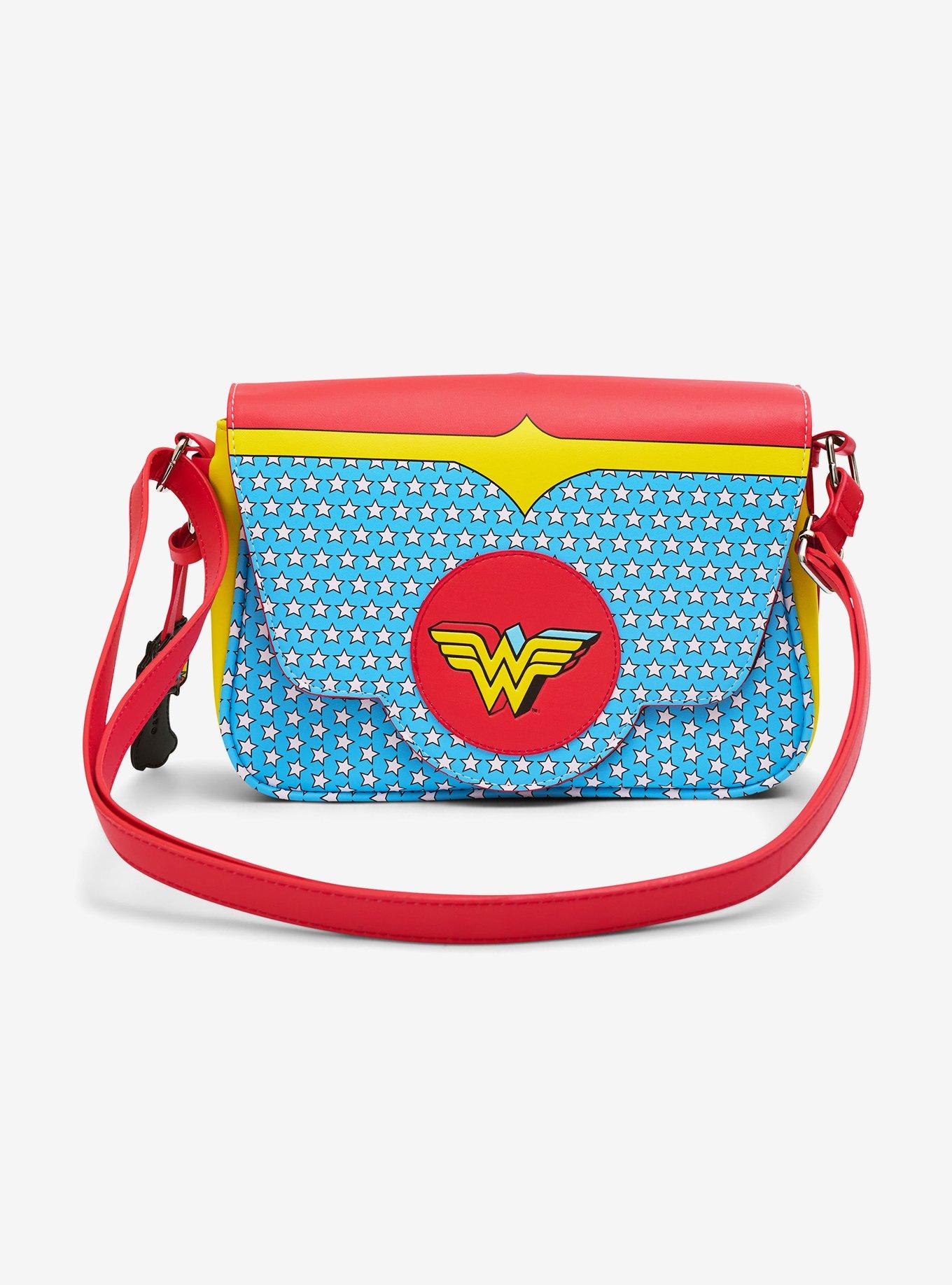 DC Comics Wonder Woman Logo Character Bodice Fold Over Crossbody Bag, , hi-res