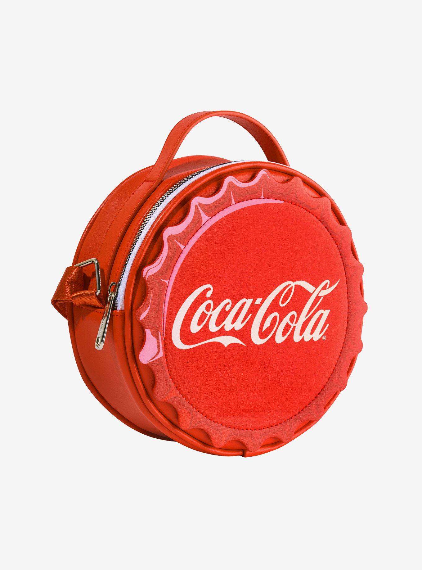 Coca-Cola Bottle Cap Applique Red Crossbody Bag, , alternate