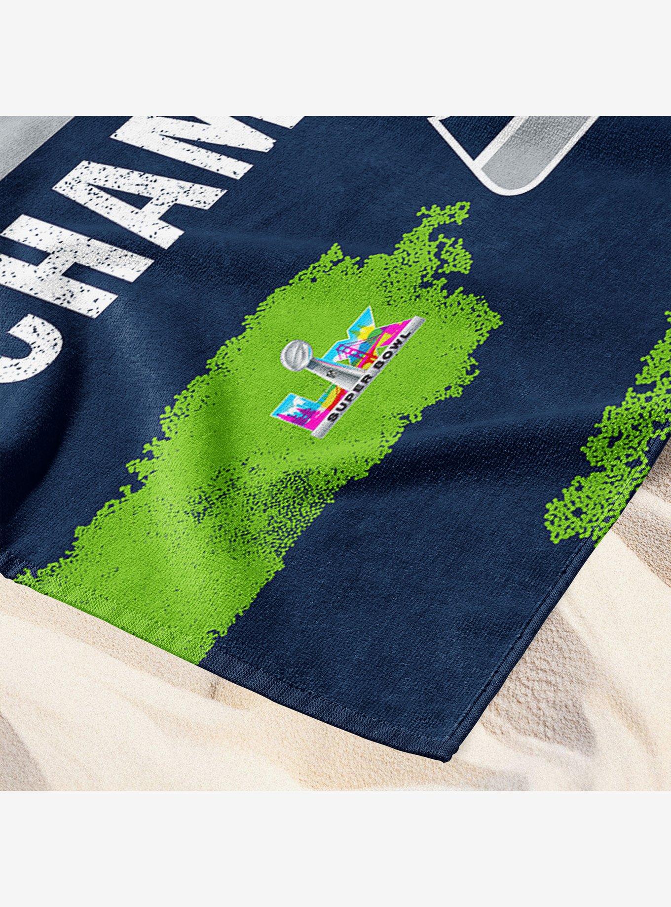NFL Super Bowl 2026 Seattle Seahawks Champs Barbary Beach Towel, , alternate