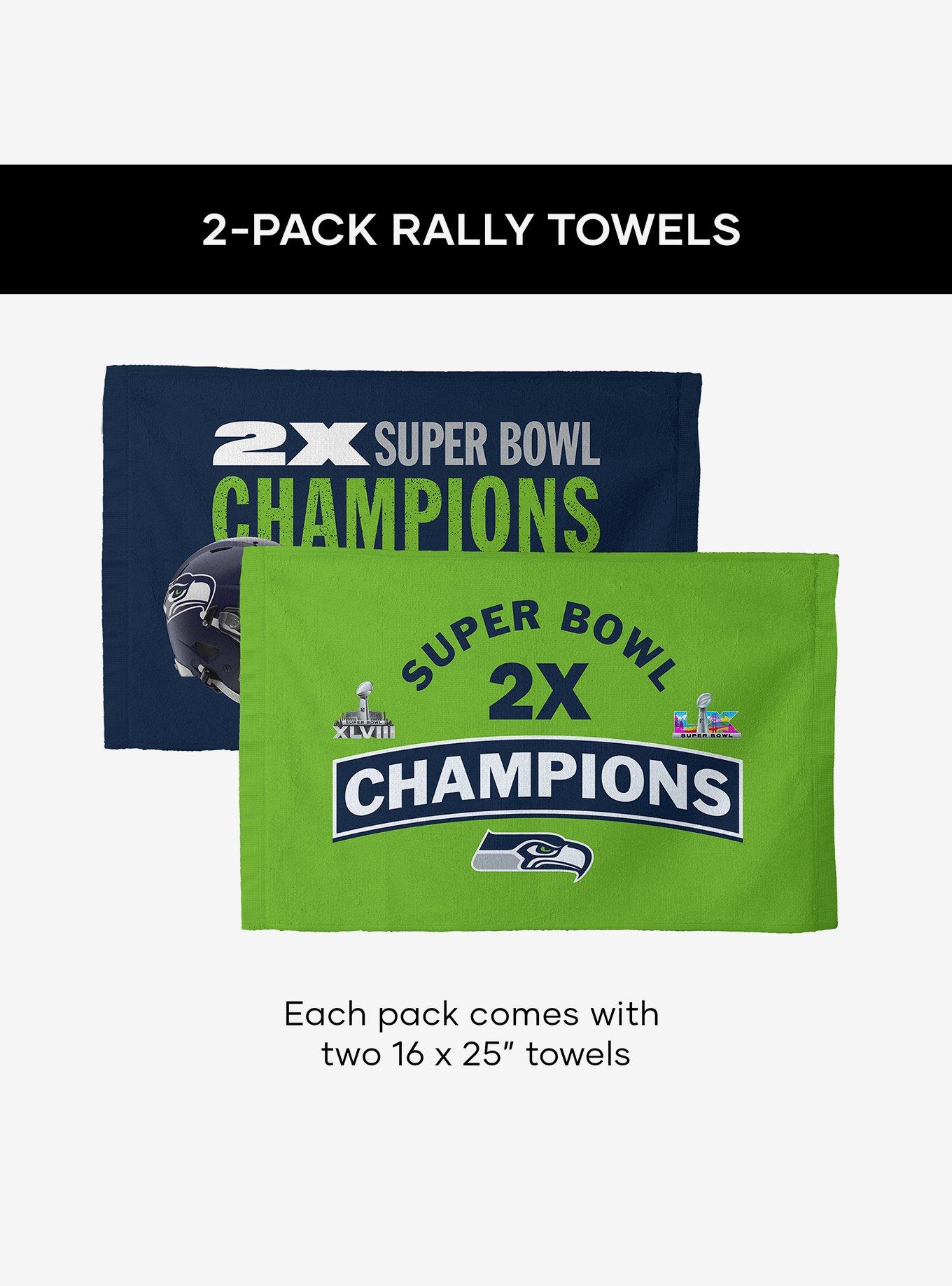NFL Super Bowl 2026 Seattle Seahawks Multi Champs Built Fan Towel, , alternate