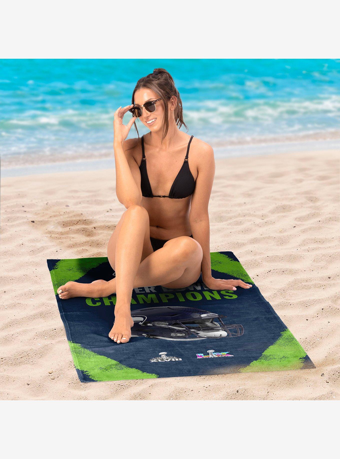 NFL Super Bowl 2026 Seattle Seahawks Multi Champs Coastal Beach Towel, , hi-res