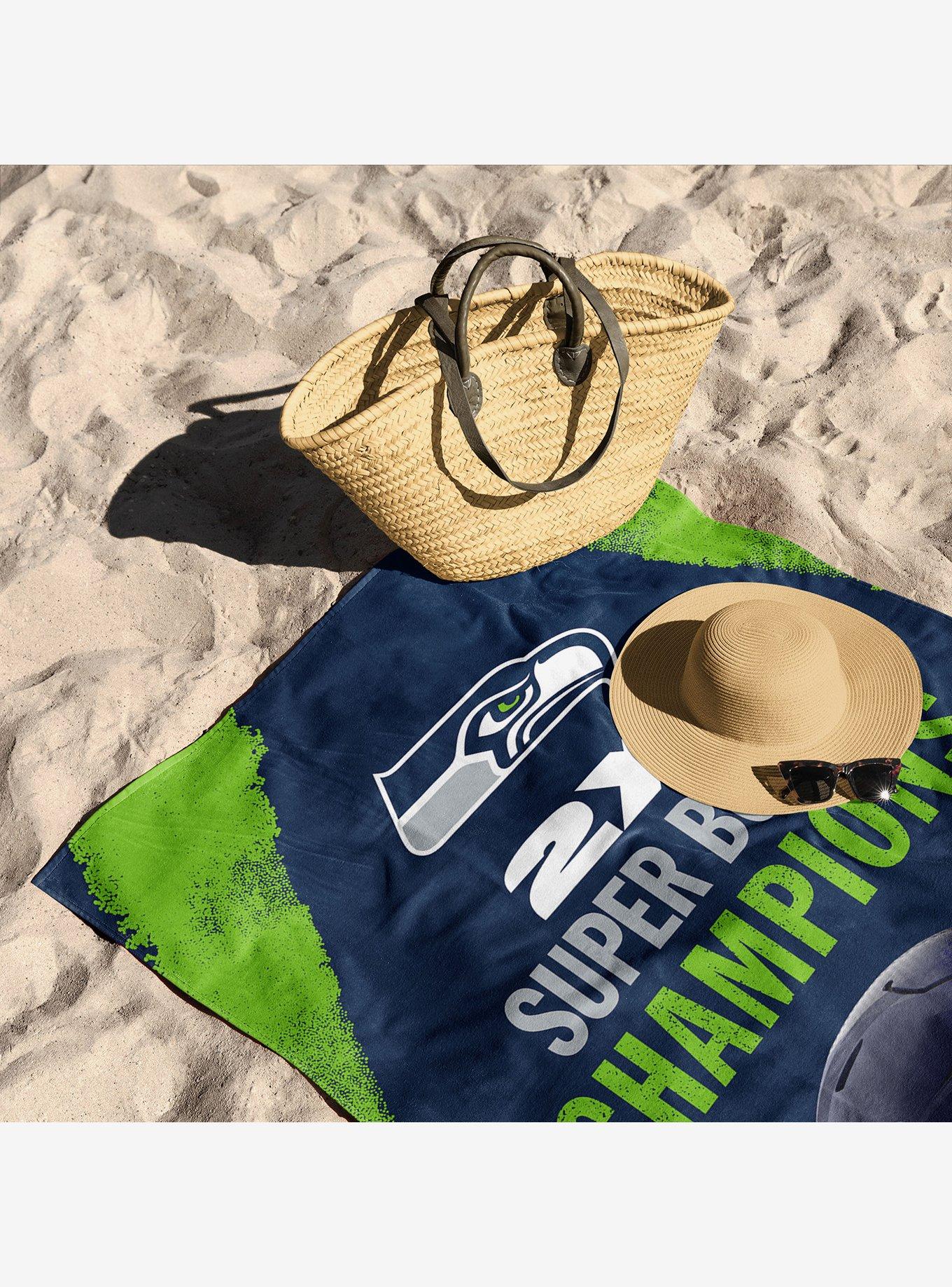 NFL Super Bowl 2026 Seattle Seahawks Multi Champs Coastal Beach Towel, , alternate