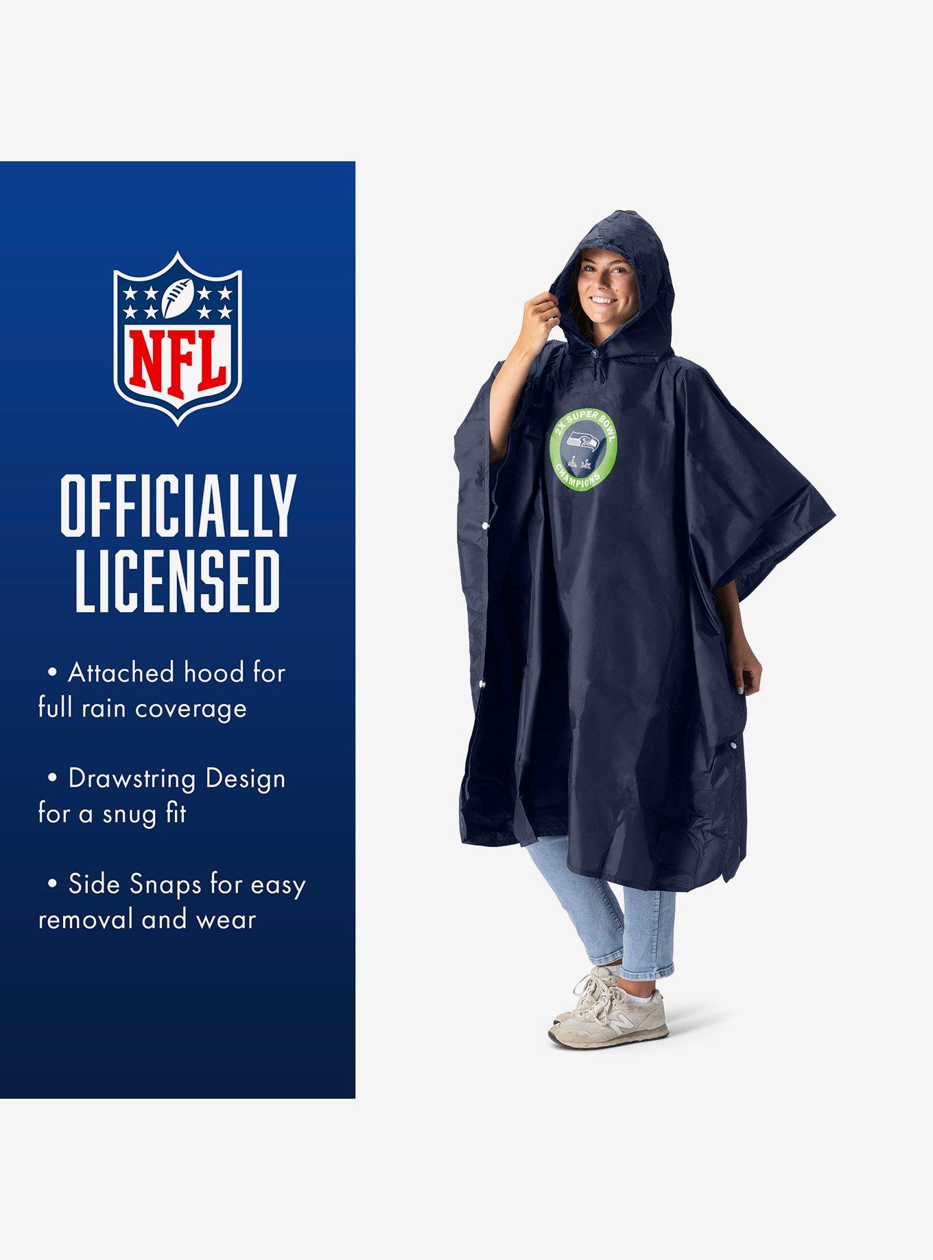 NFL Super Bowl 2026 Seattle Seahawks Multi Champs Coit Team Color Deluxe Poncho, , alternate