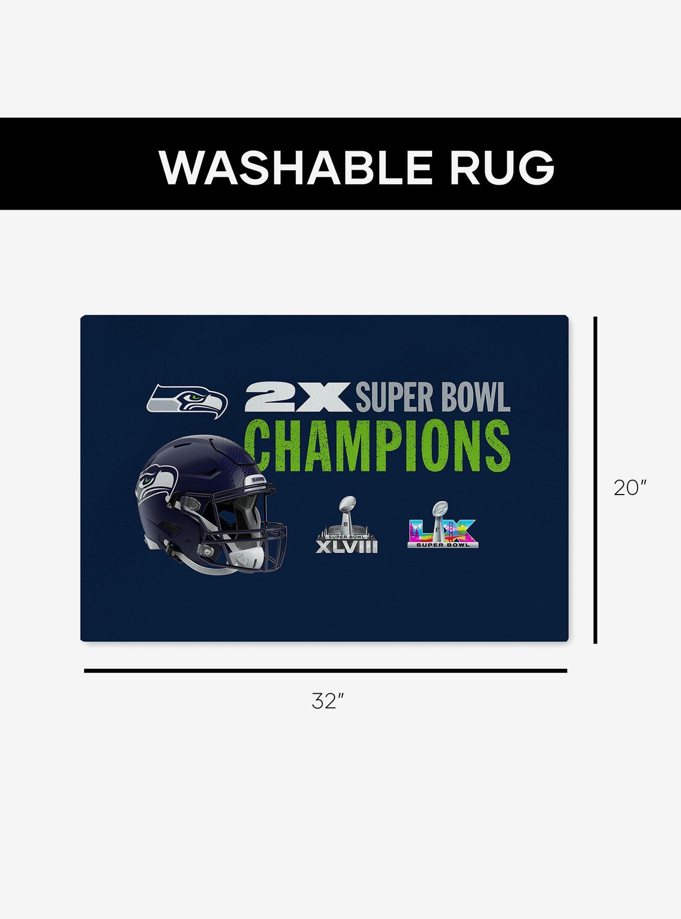 NFL Super Bowl 2026 Seattle Seahawks Multi Champs Rush Washable Rug, , alternate