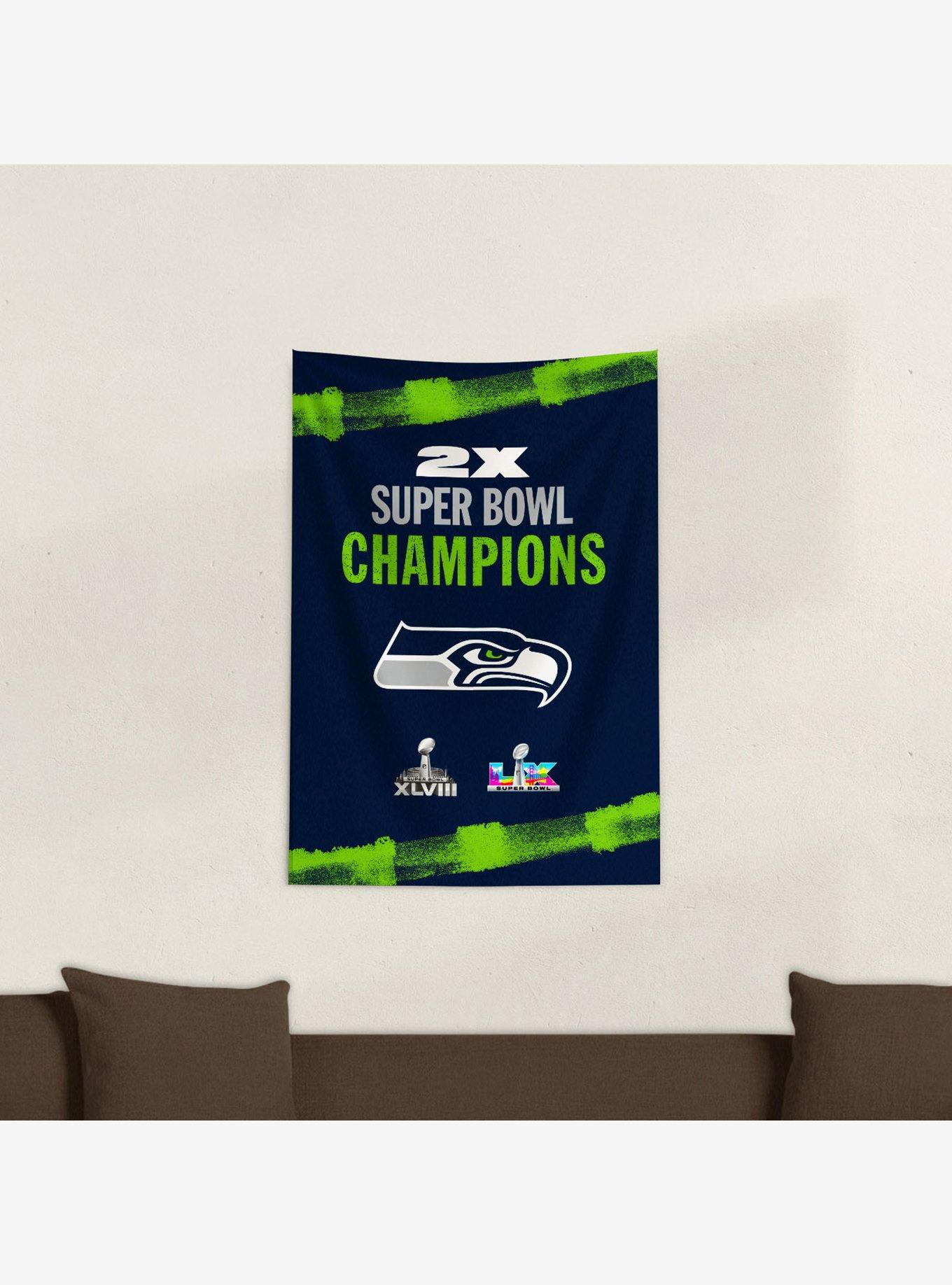NFL Super Bowl 2026 Seattle Seahawks Multi Champs Tide Tapestry, , alternate