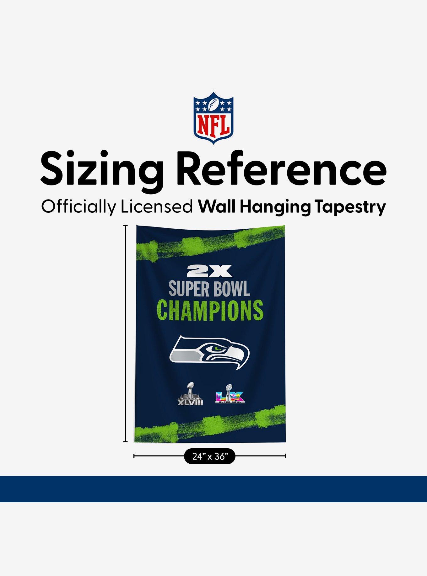 NFL Super Bowl 2026 Seattle Seahawks Multi Champs Tide Tapestry, , alternate