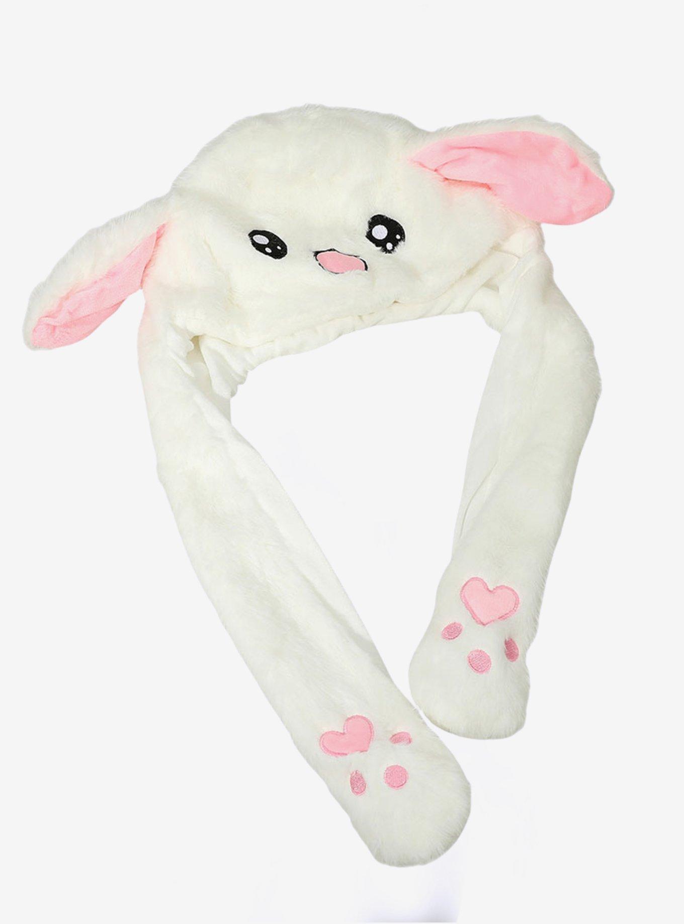 Plush Bunny Ear Flaps Beanie, , hi-res