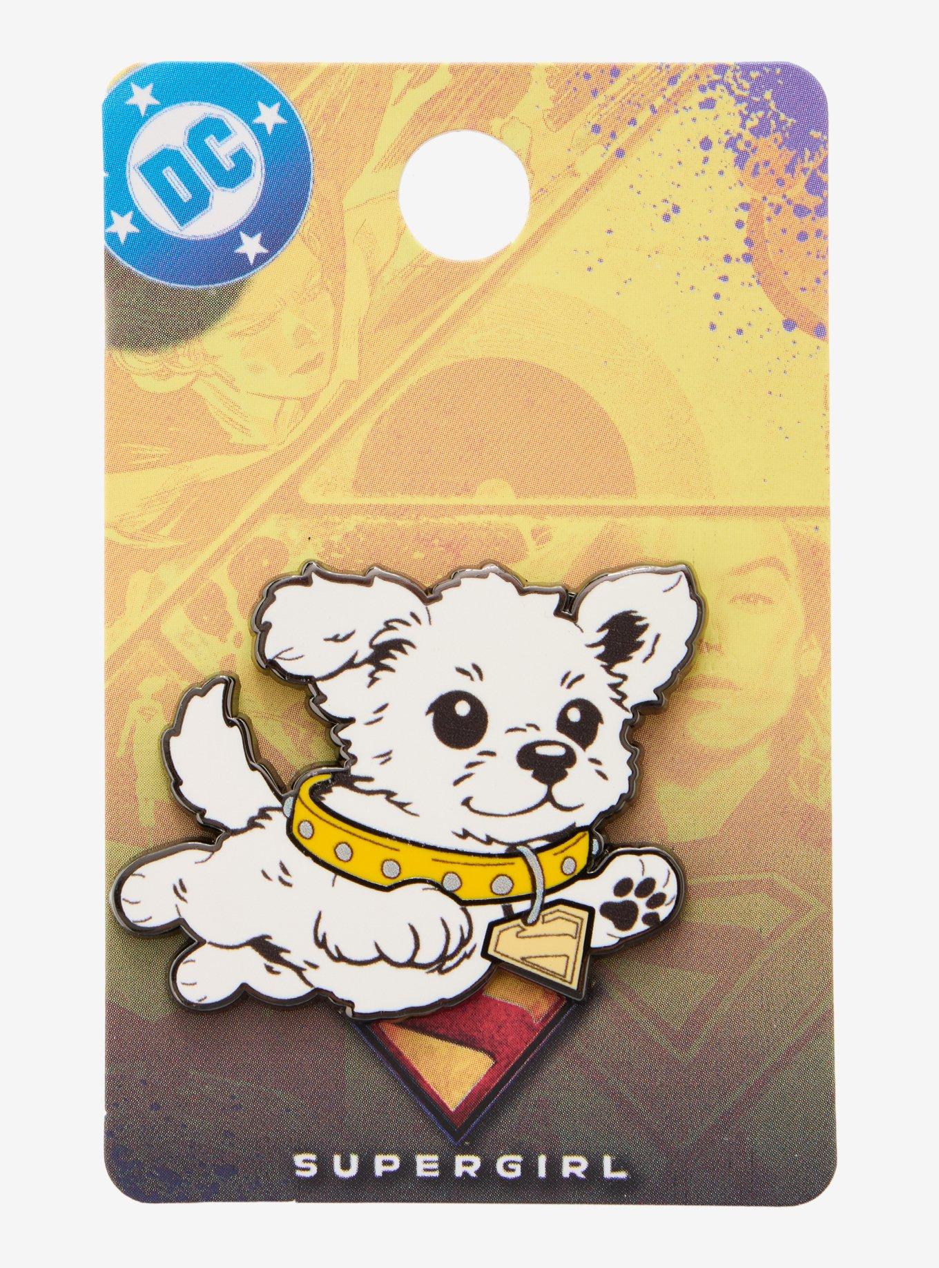 DC Comics Supergirl Puppy Krypto Enamel Pin Hot Topic Exclusive, , hi-res