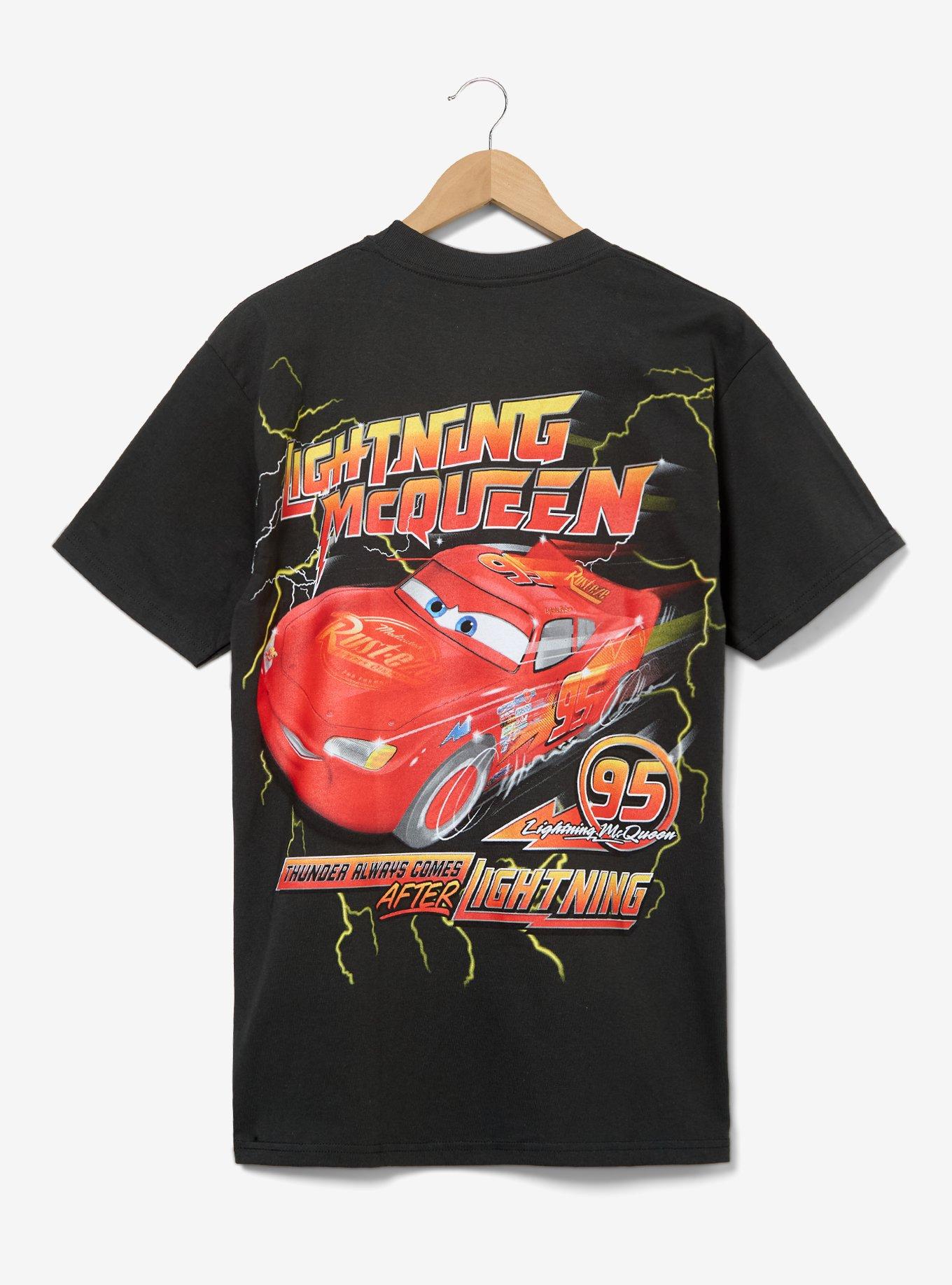 Disney Pixar Cars Lightning McQueen Badges T-Shirt - BoxLunch Exclusive