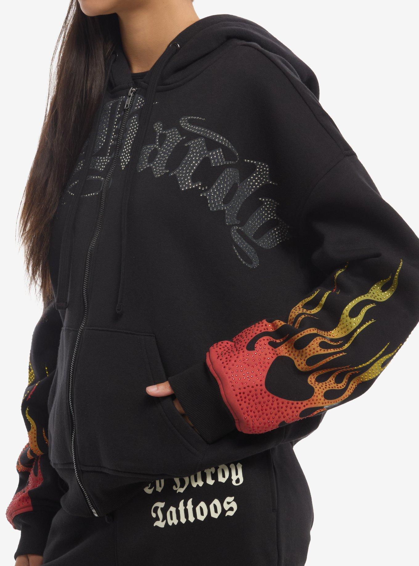 Ed Hardy Flame & Skull Rhinestone Hoodie, MULTI, alternate