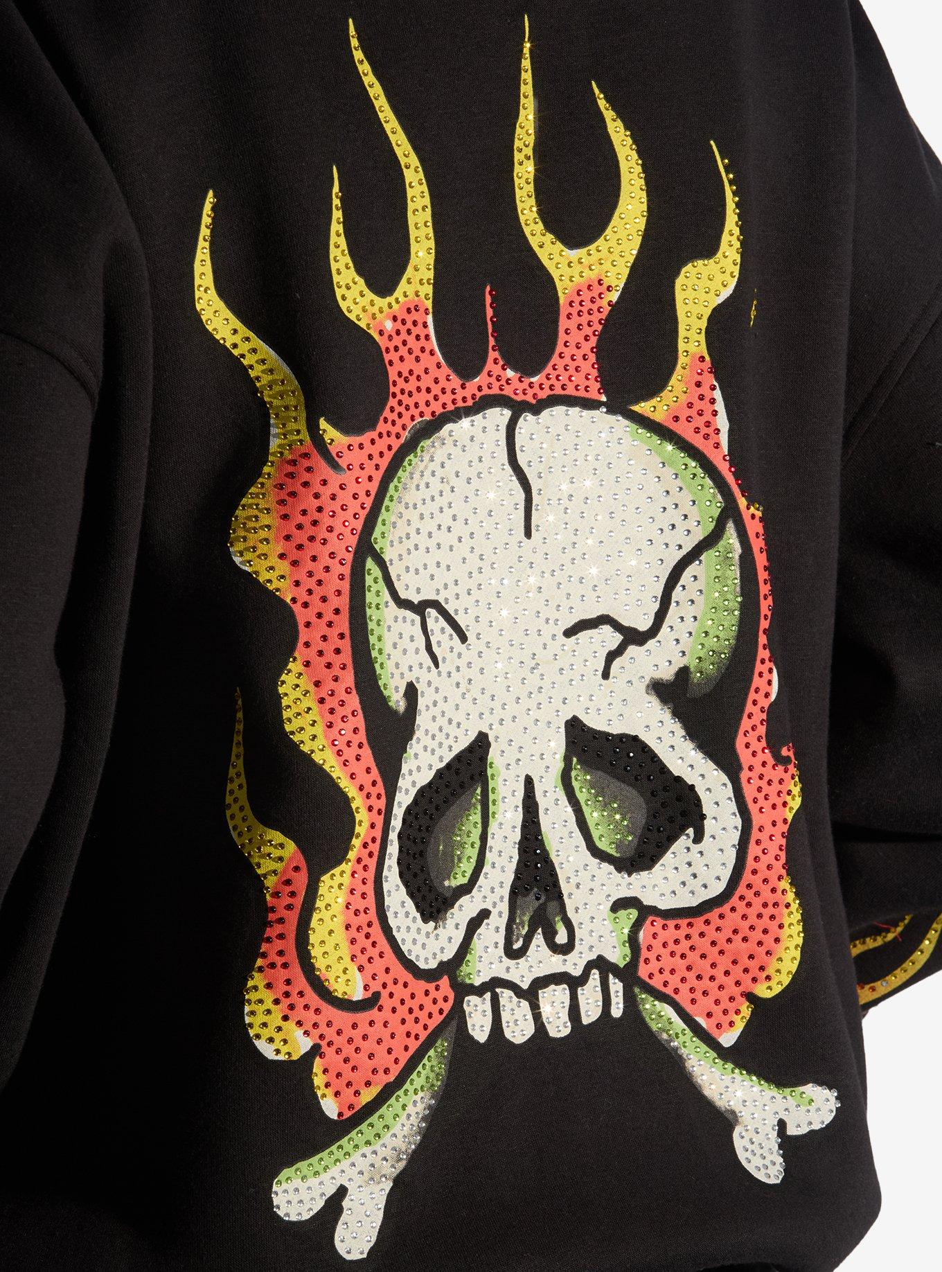 Ed Hardy Flame & Skull Rhinestone Hoodie, MULTI, alternate