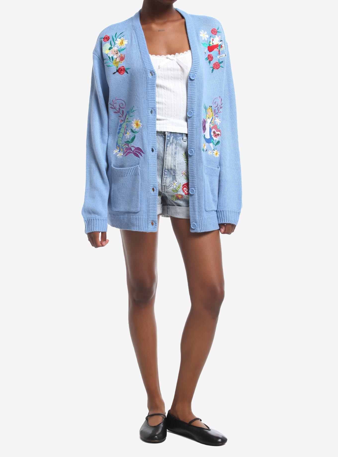 Her Universe Disney Alice In Wonderland Embroidered Girls Cardigan, MULTI, alternate - view 3