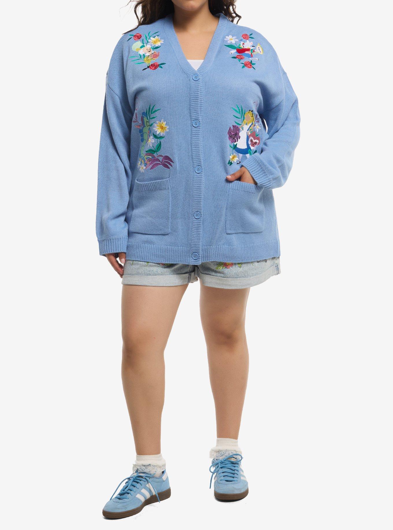 Her Universe Disney Alice In Wonderland Embroidered Girls Cardigan Plus Size, MULTI, alternate - view 3