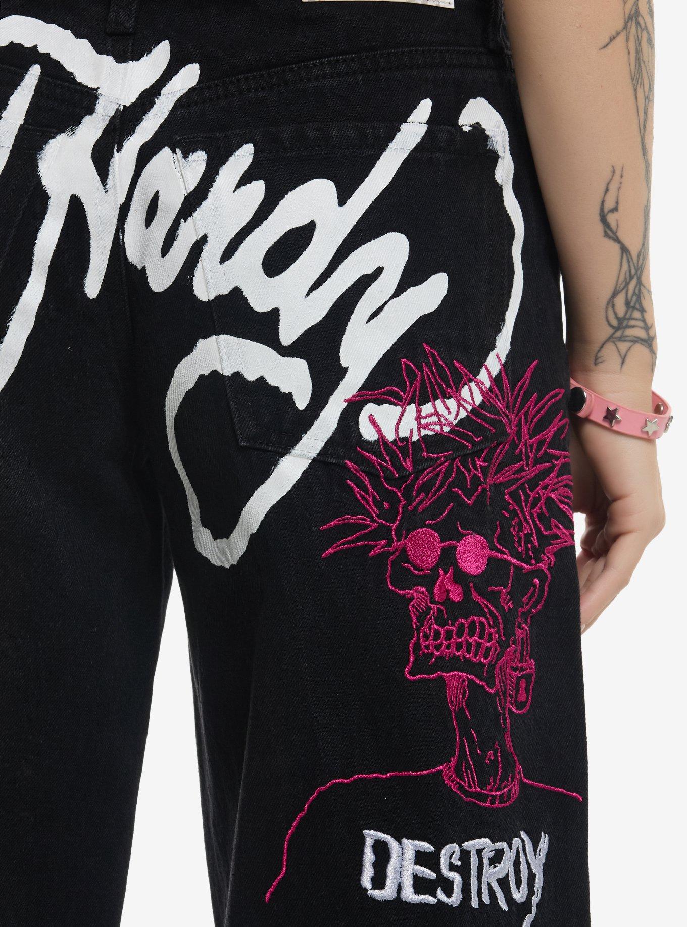 Ed Hardy Punk's Not Dead Girls Wide Leg Jeans, MULTI, alternate