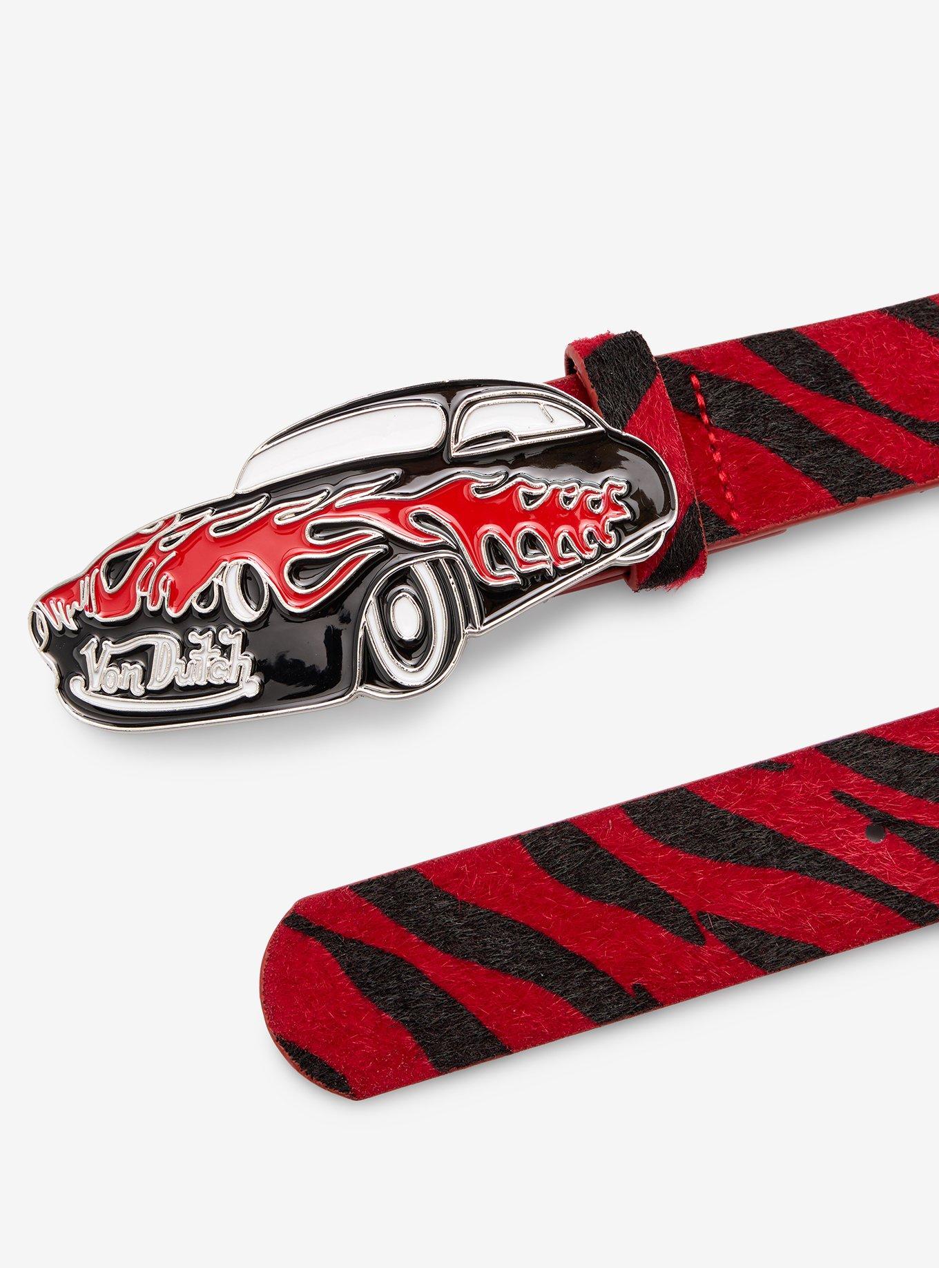Von Dutch Car Red & Black Zebra Belt, , hi-res