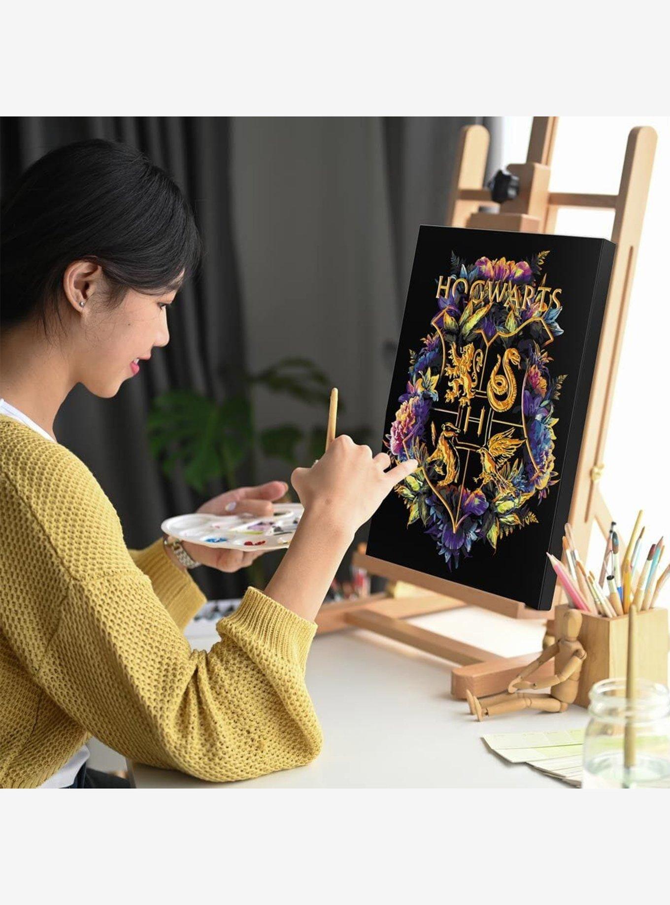 Harry Potter Hogwarts Floral Crest Paint By Numbers Kit, , alternate