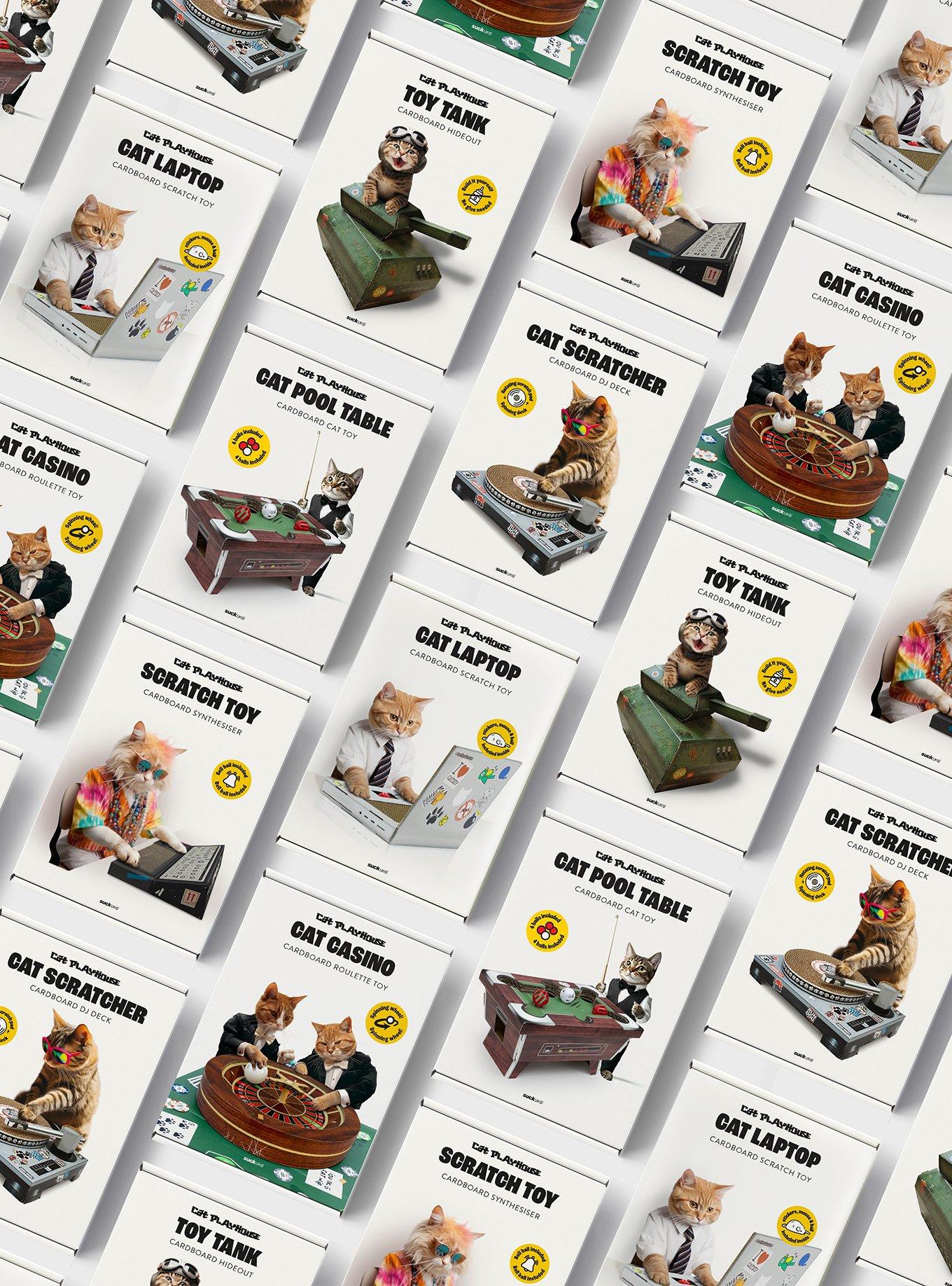 Cat Playhouse Cat Casino Cardboard Roulette Cat Scratch Toy, , alternate