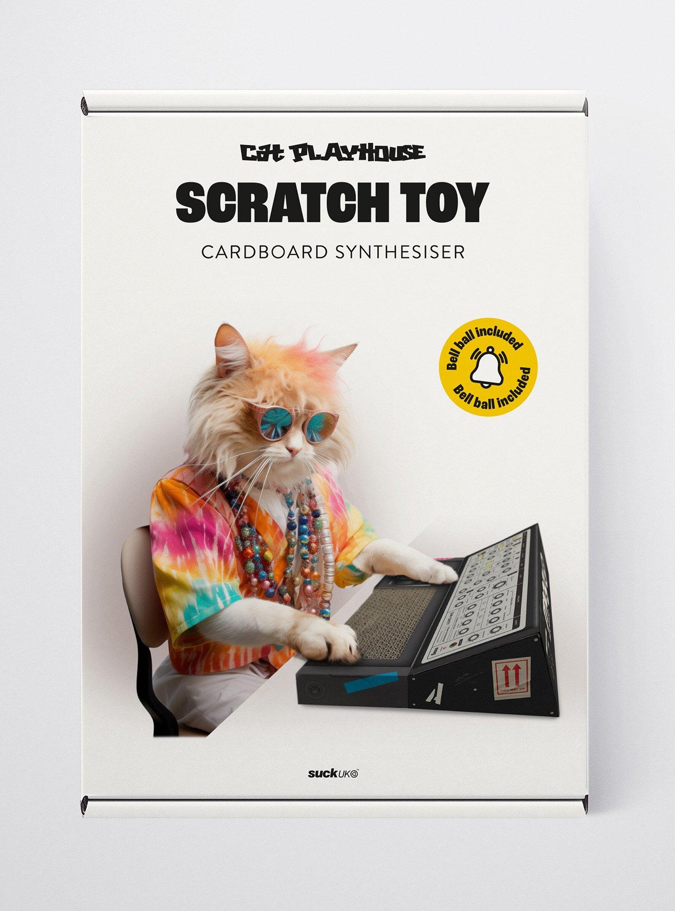 Cat Playhouse Cardboard Synthesiser Scratch Toy, , alternate
