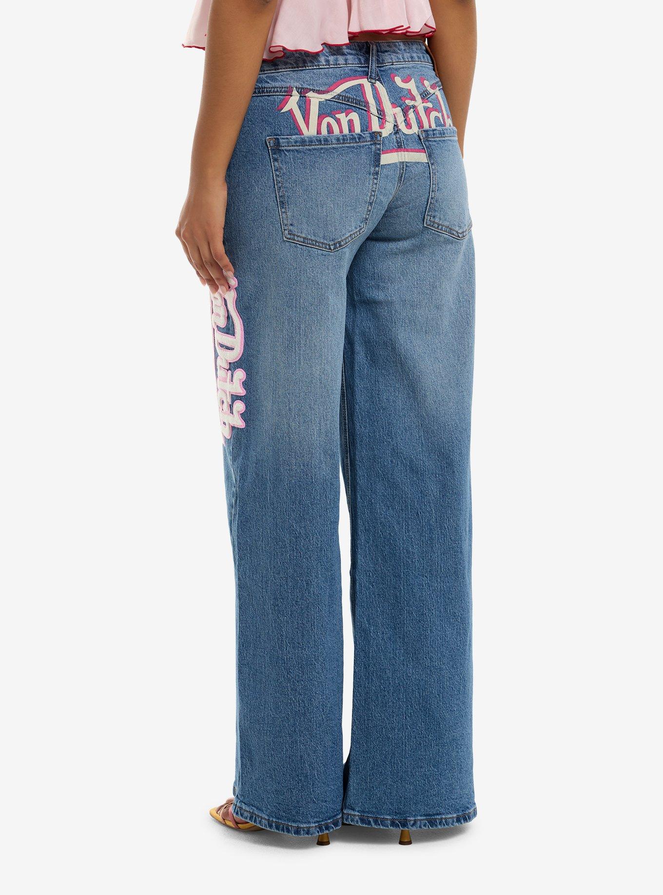 Von Dutch Patch Wide Leg Jeans, , hi-res