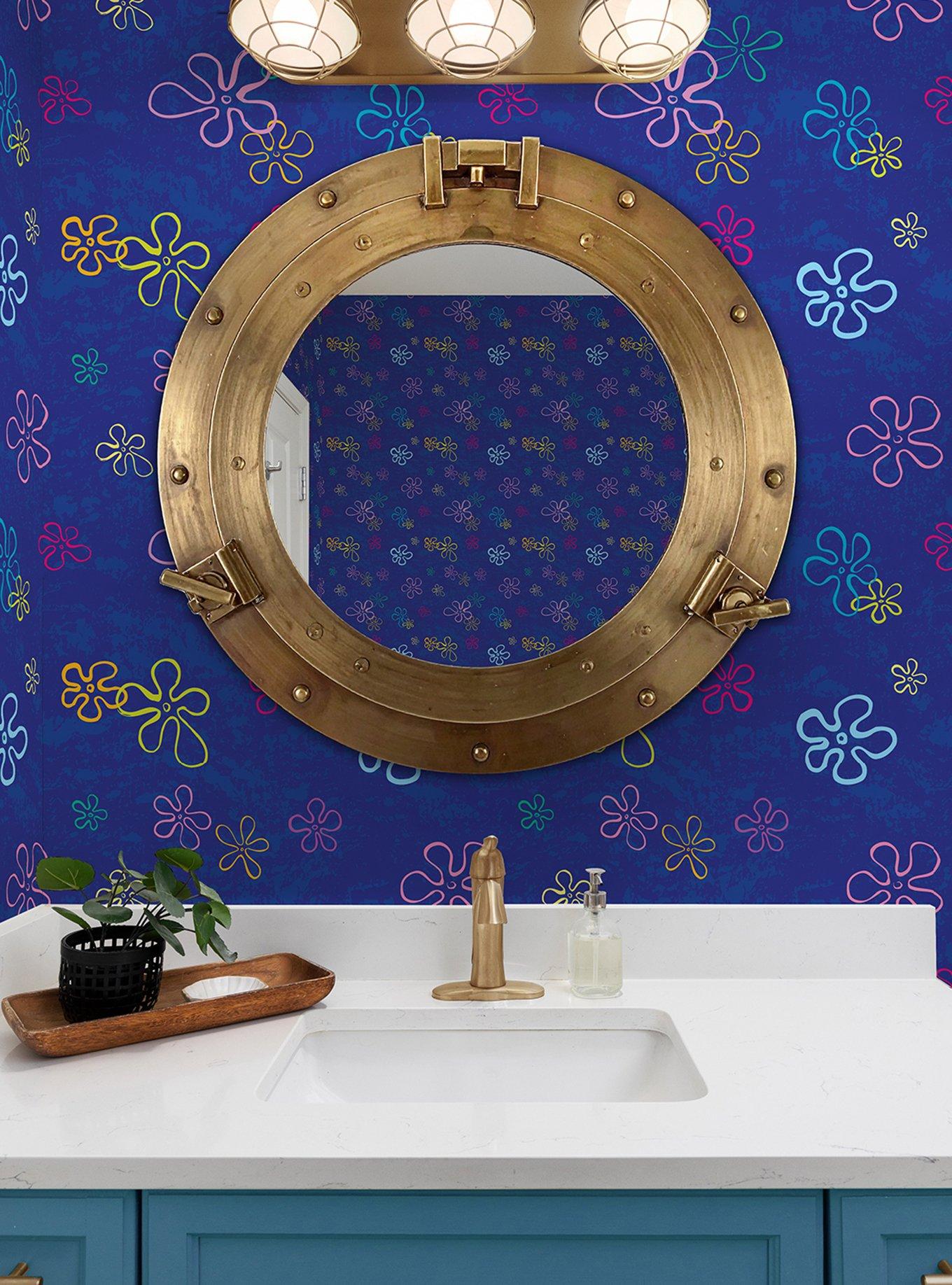 SpongeBob SquarePants Floral Blue Wallpaper, , hi-res